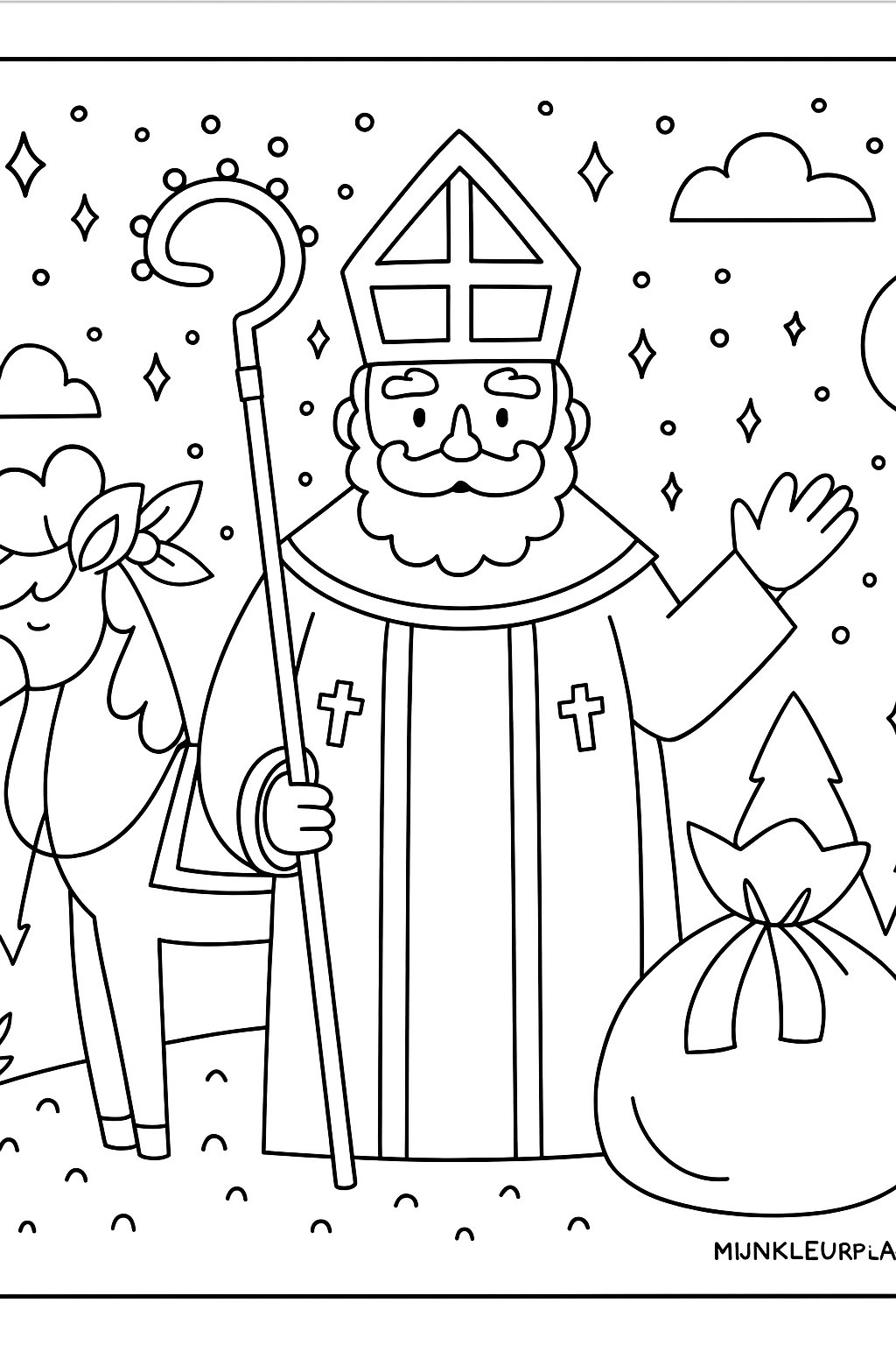 Sinterklaas Variant 1 coloring page for children