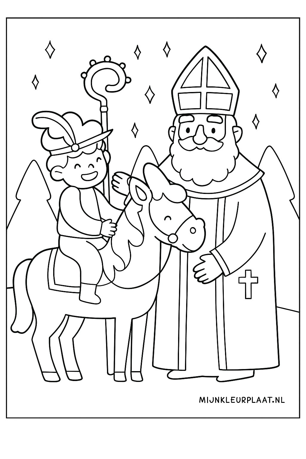 Sinterklaas Variant 3 coloring page for children