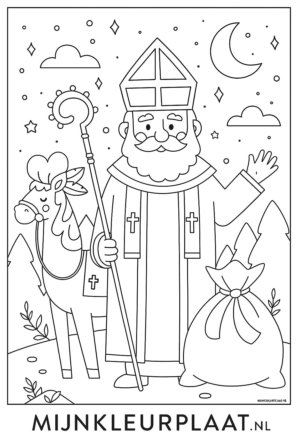Sinterklaas Variant 4 coloring page for children