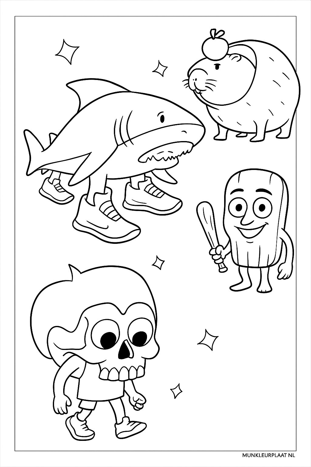 Brainrot Variant 1 coloring page for children