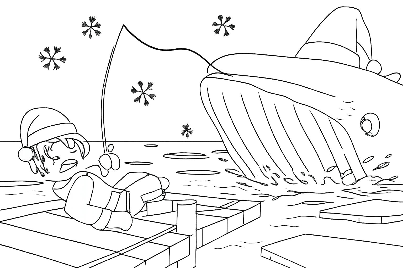 Fish It! Roblox Malvorlage Linienzeichnung