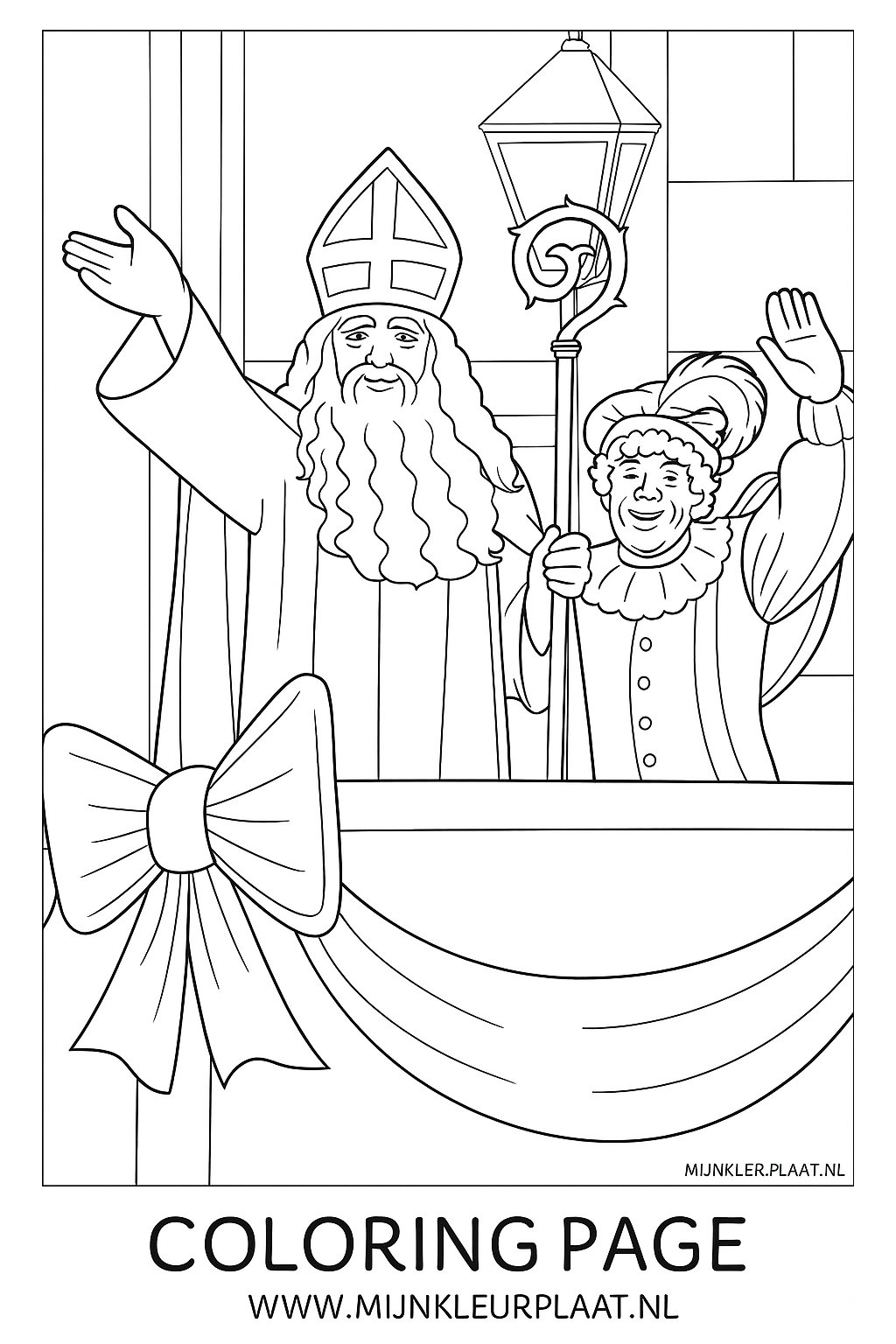 Sinterklaas Variant 1 coloring page for children