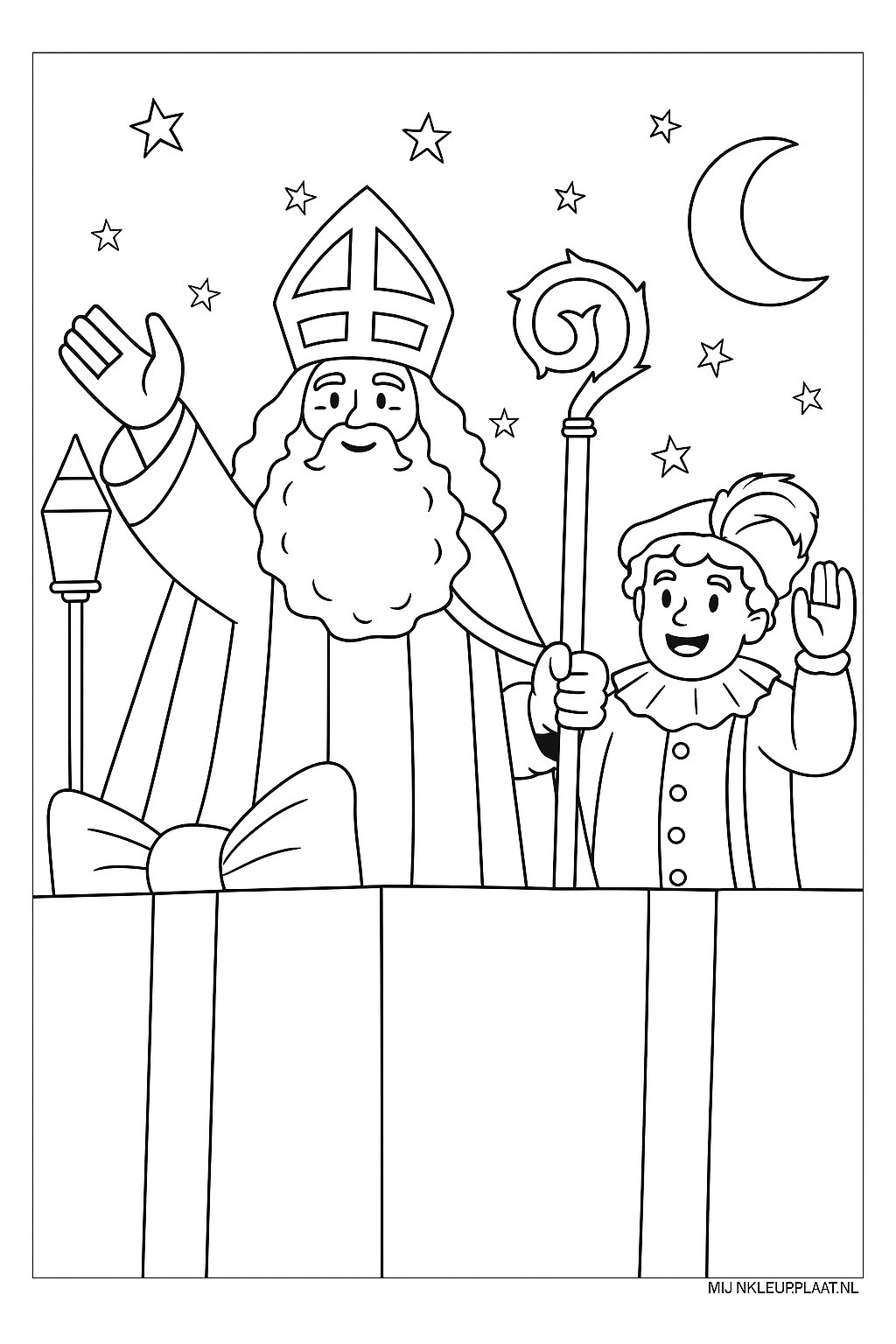 Sinterklaas Variant 3 coloring page for children