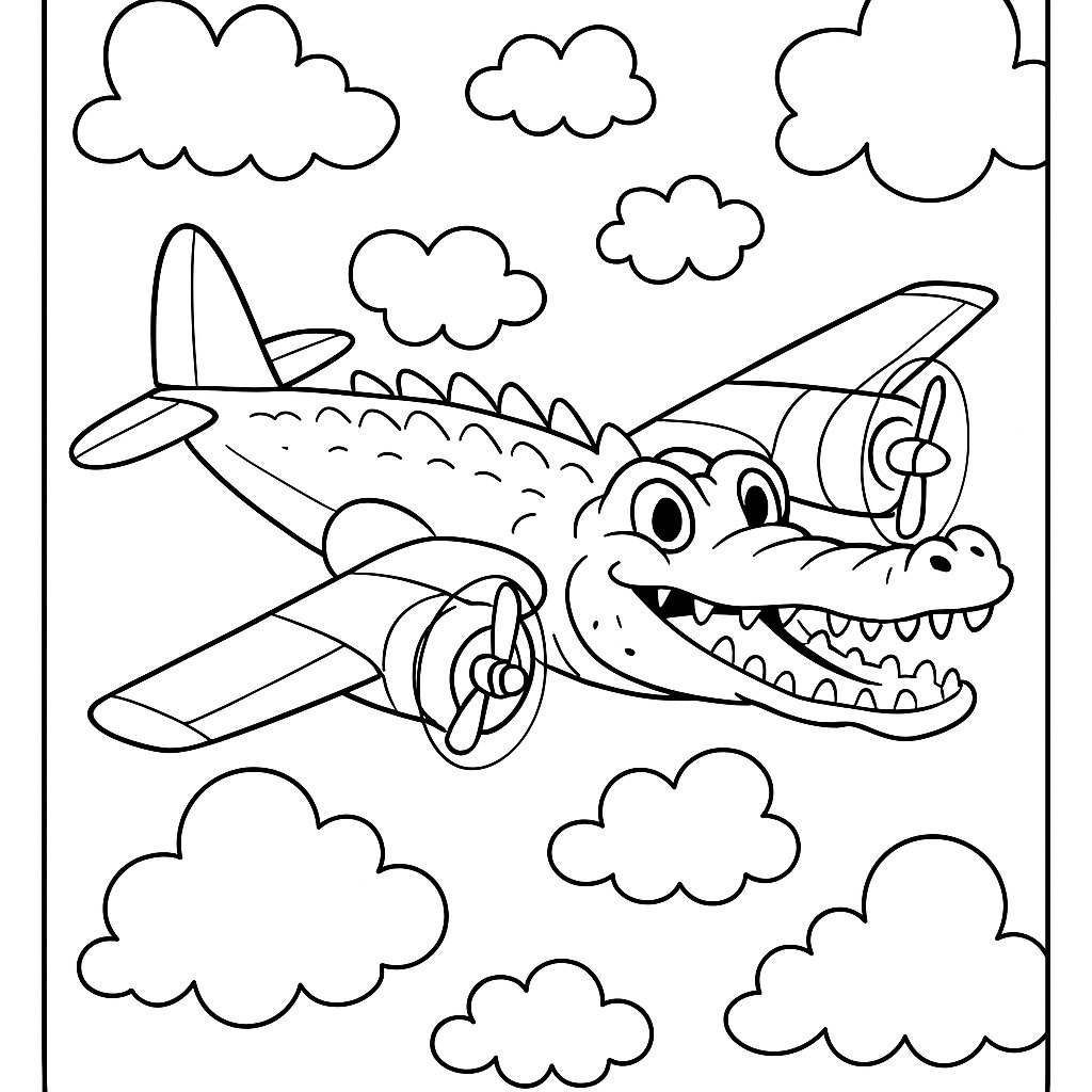 Bombardino Crocodilo Variant 1 coloring page for children