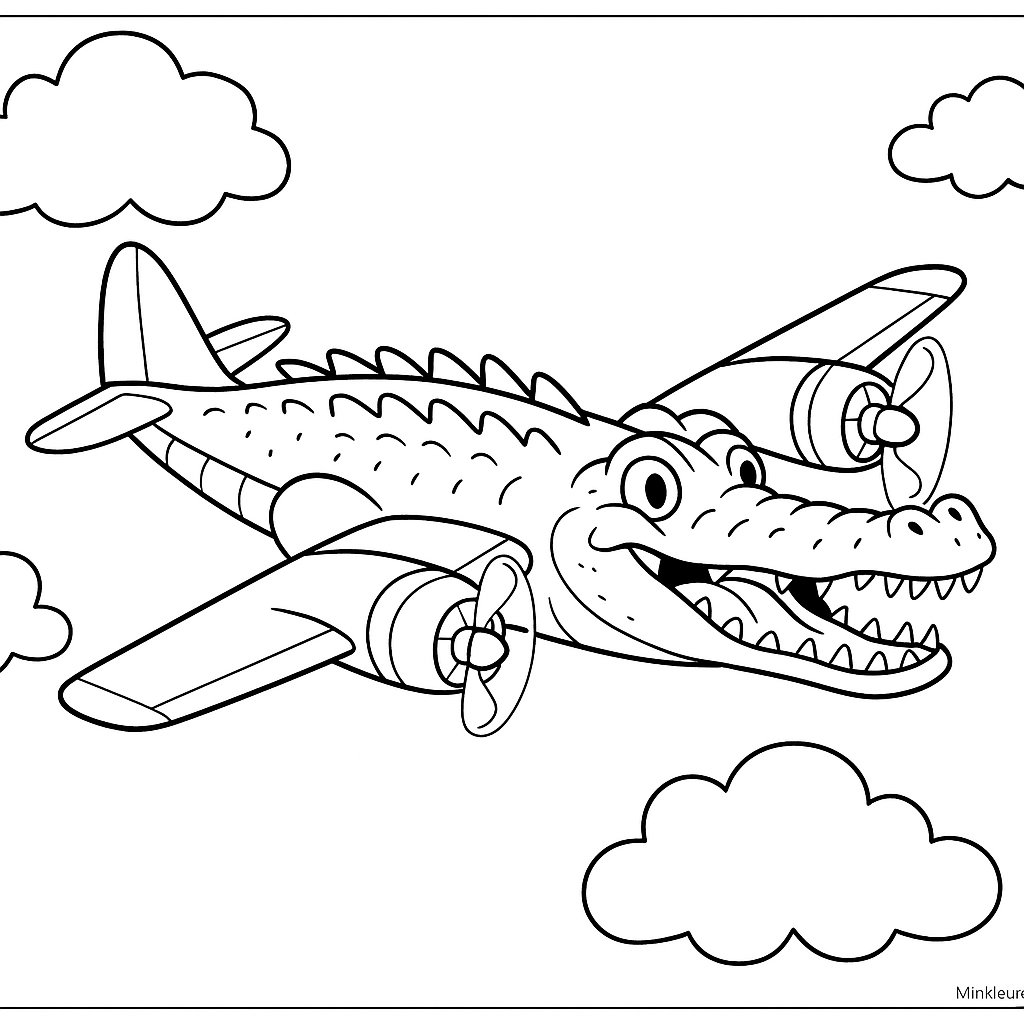 Bombardino Crocodilo Variant 2 coloring page for children