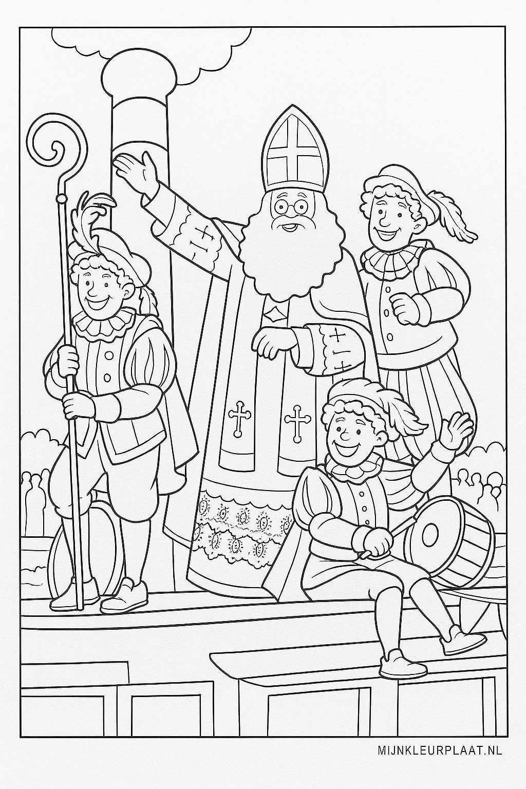 Sinterklaas Variant 1 coloring page for children