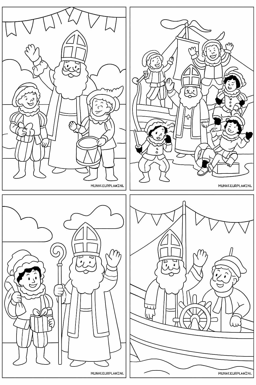 Sinterklaas Variant 2 coloring page for children