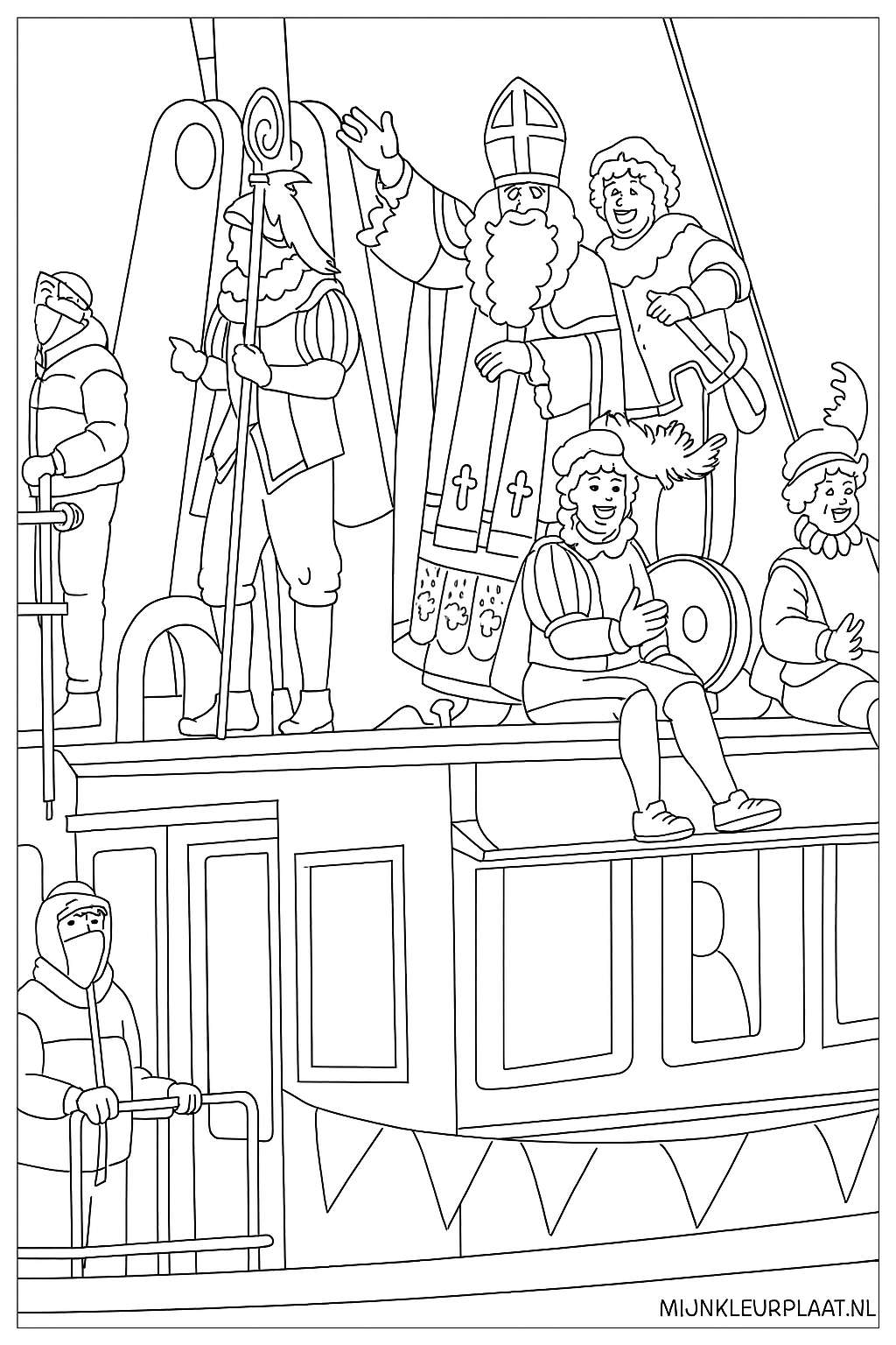Sinterklaas Variant 3 coloring page for children