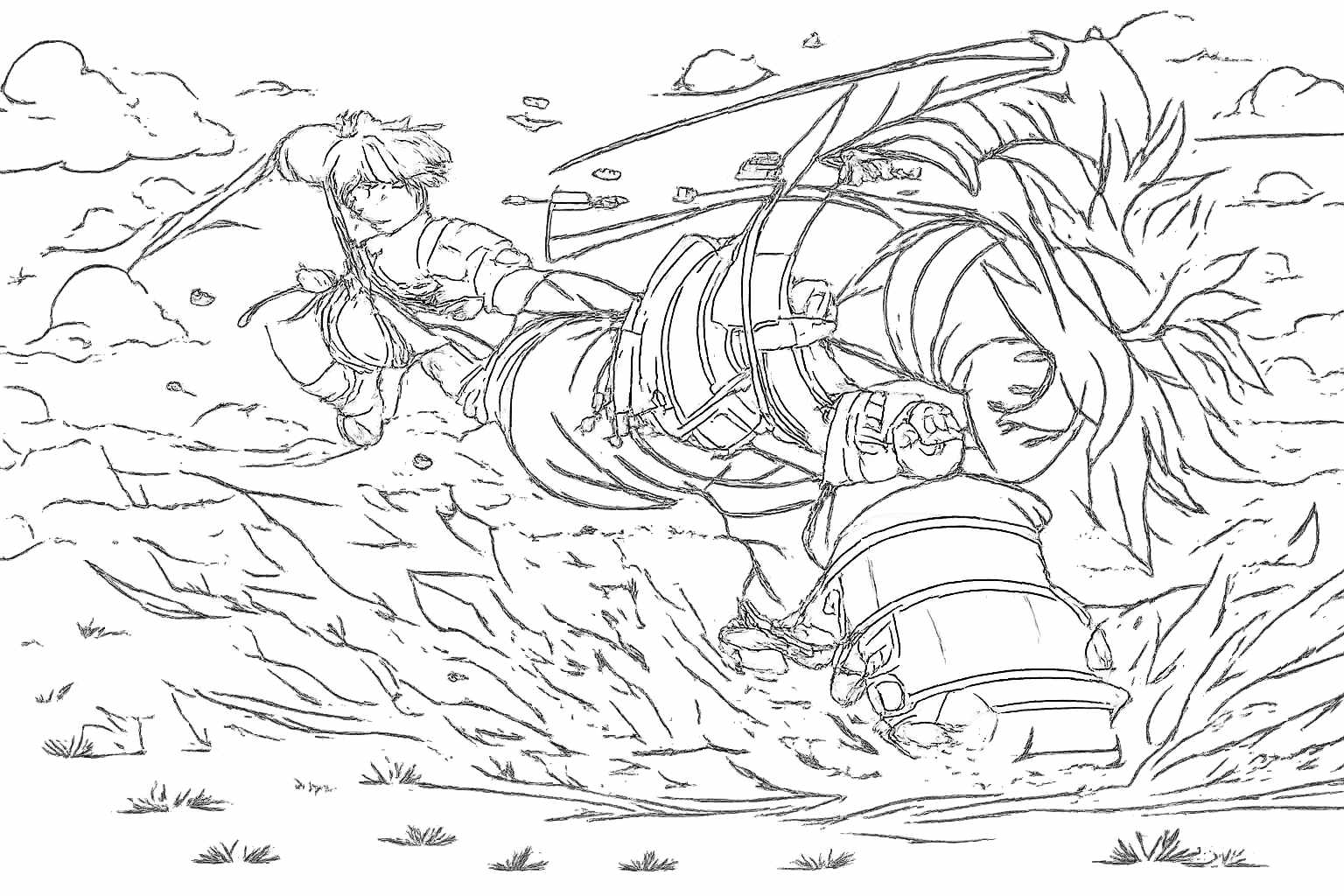 Dibujo para colorear Anime Vanguards Roblox line art