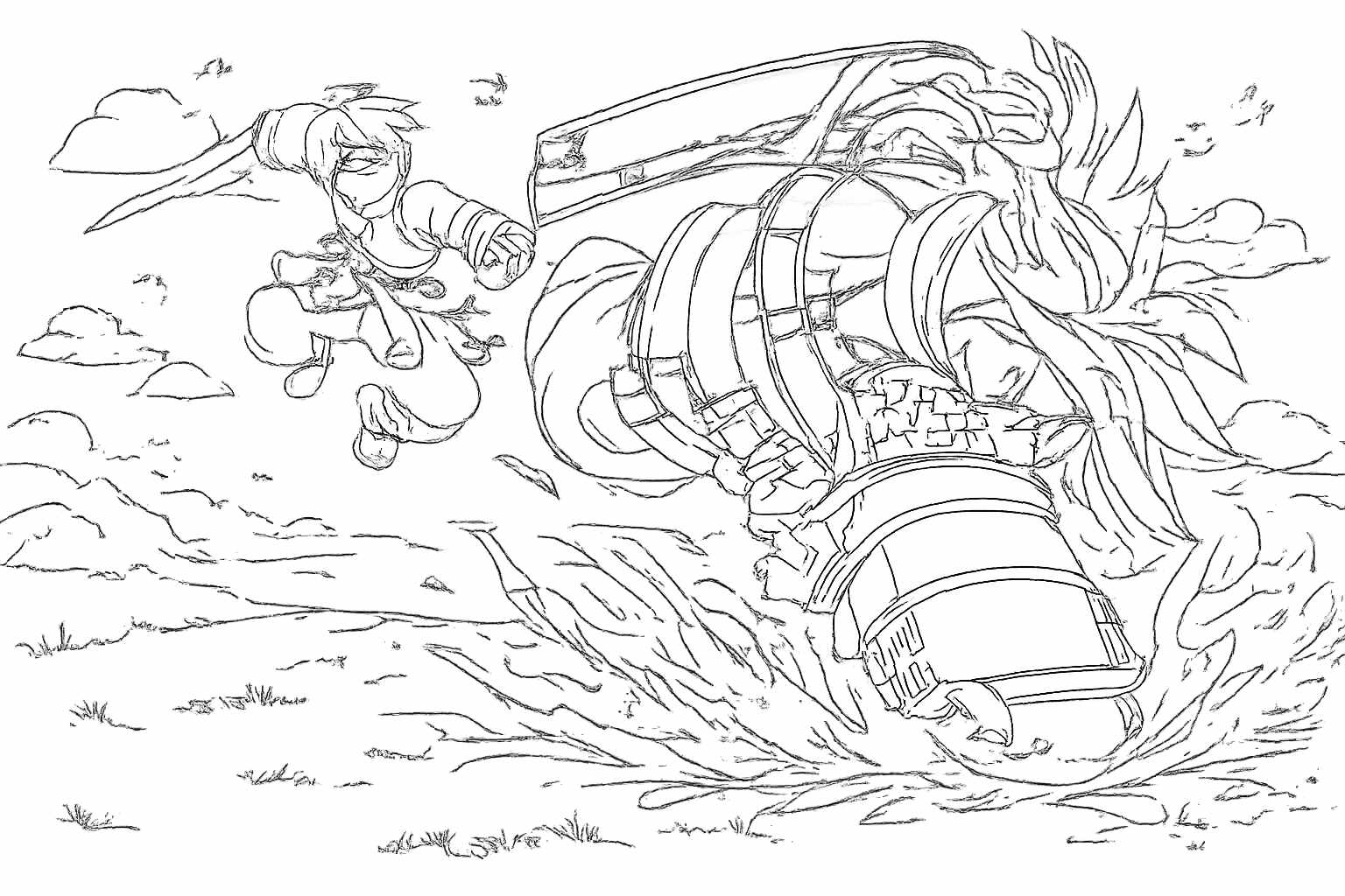 Dibujo para colorear Anime Vanguards Roblox line art