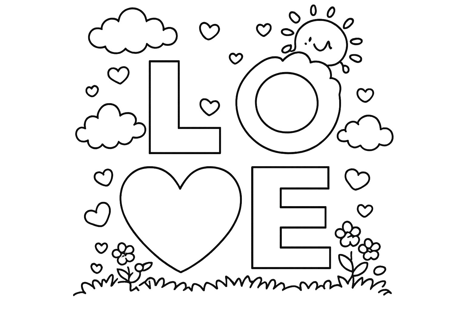 Coloriage Valentijnsdag dessin au trait