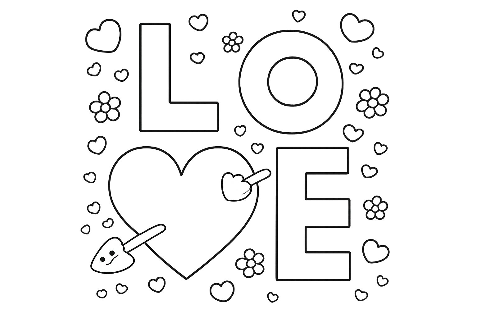 Coloriage Valentijnsdag dessin au trait