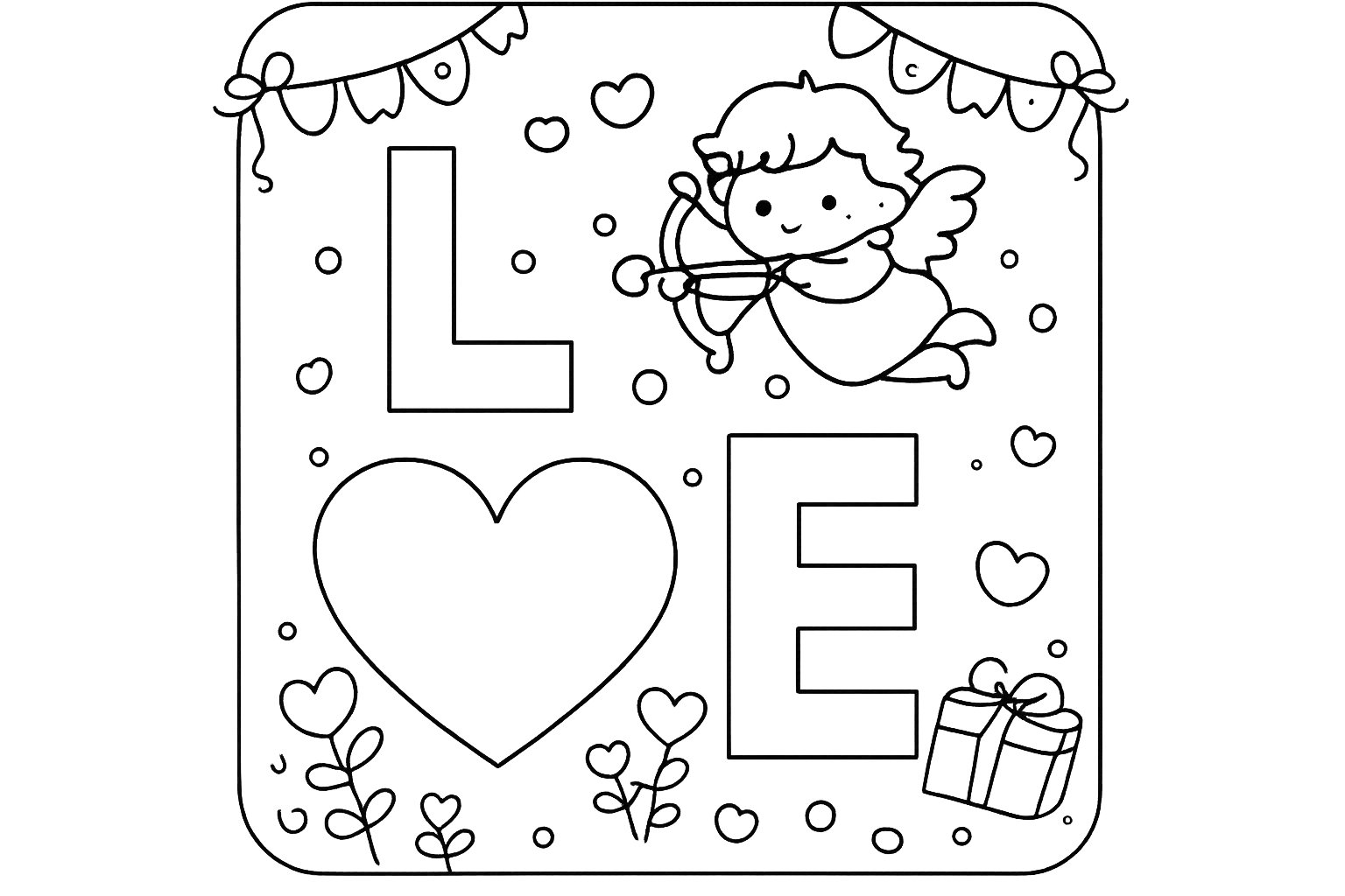 Coloriage Valentijnsdag dessin au trait