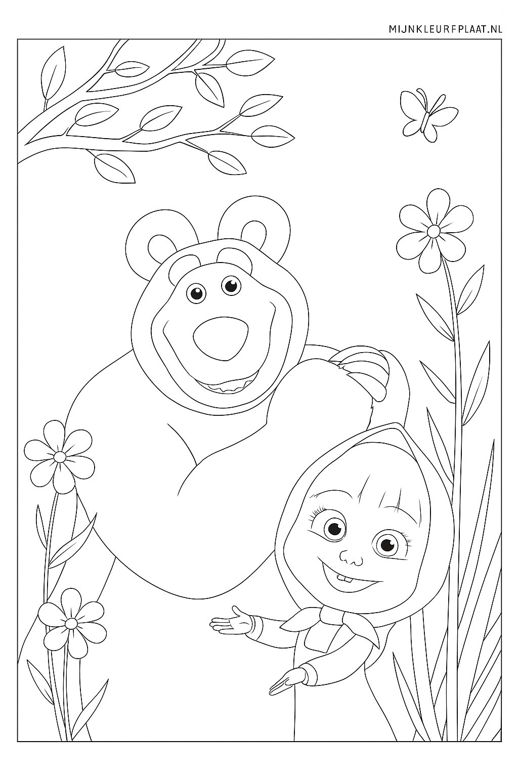 Masha En De Beer Variant 1 coloring page for children