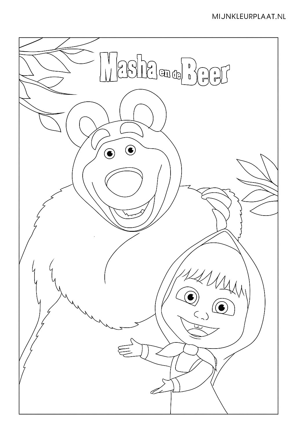 Masha En De Beer Variant 2 coloring page for children