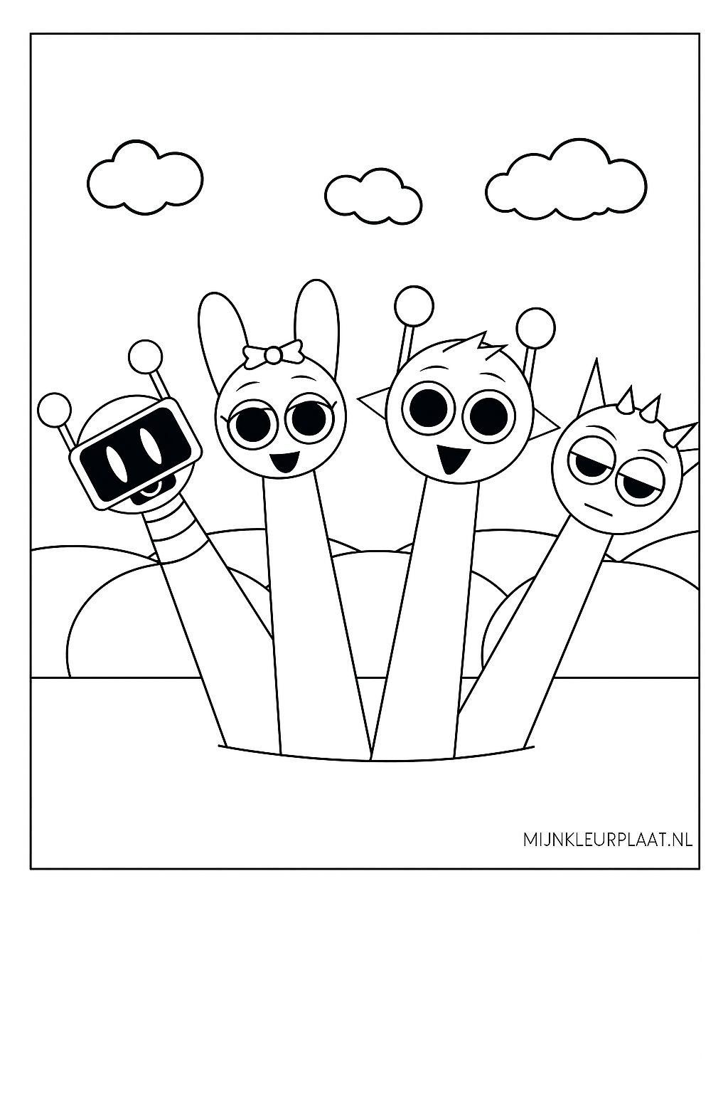 Sprunki Variant 1 coloring page for children