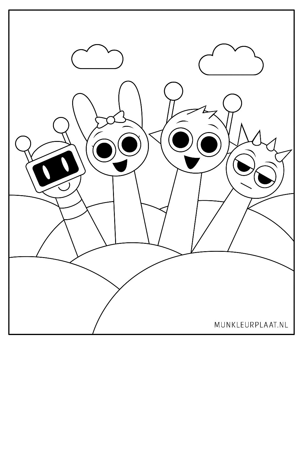 Sprunki Variant 3 coloring page for children