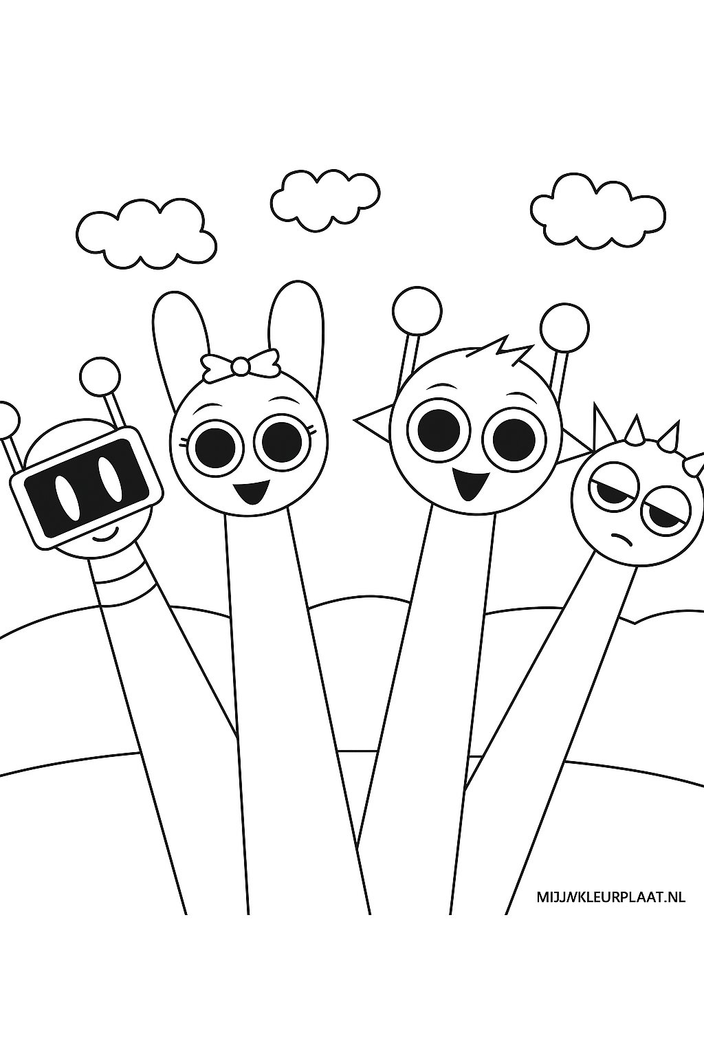 Sprunki Variant 4 coloring page for children