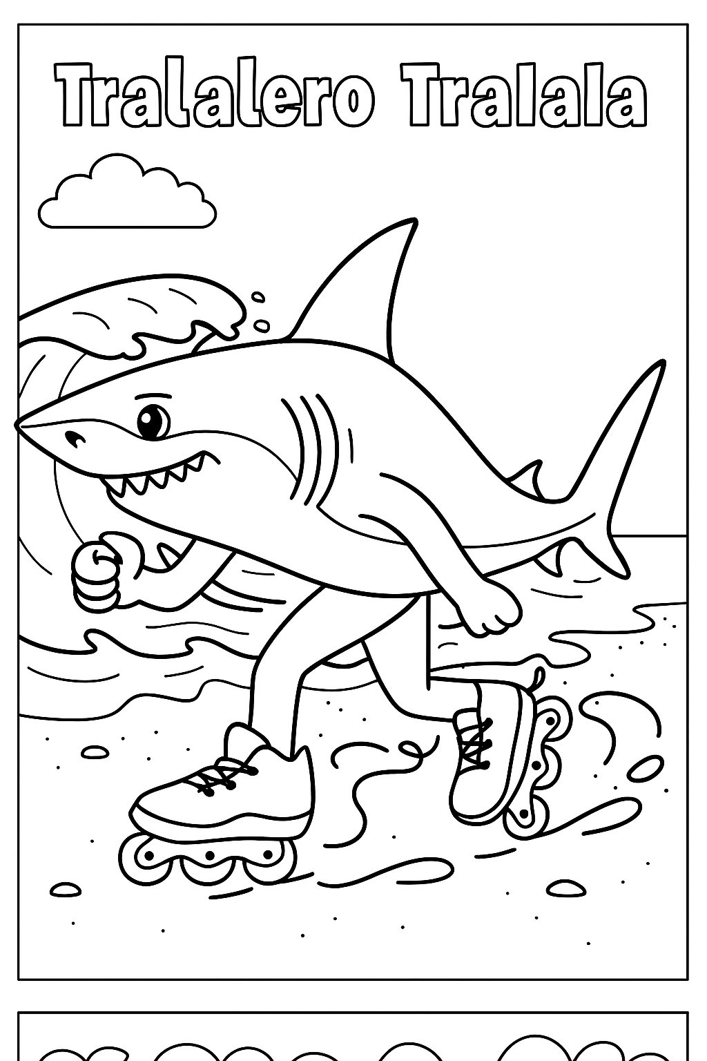 Tralalero Tralala Variant 1 coloring page for children