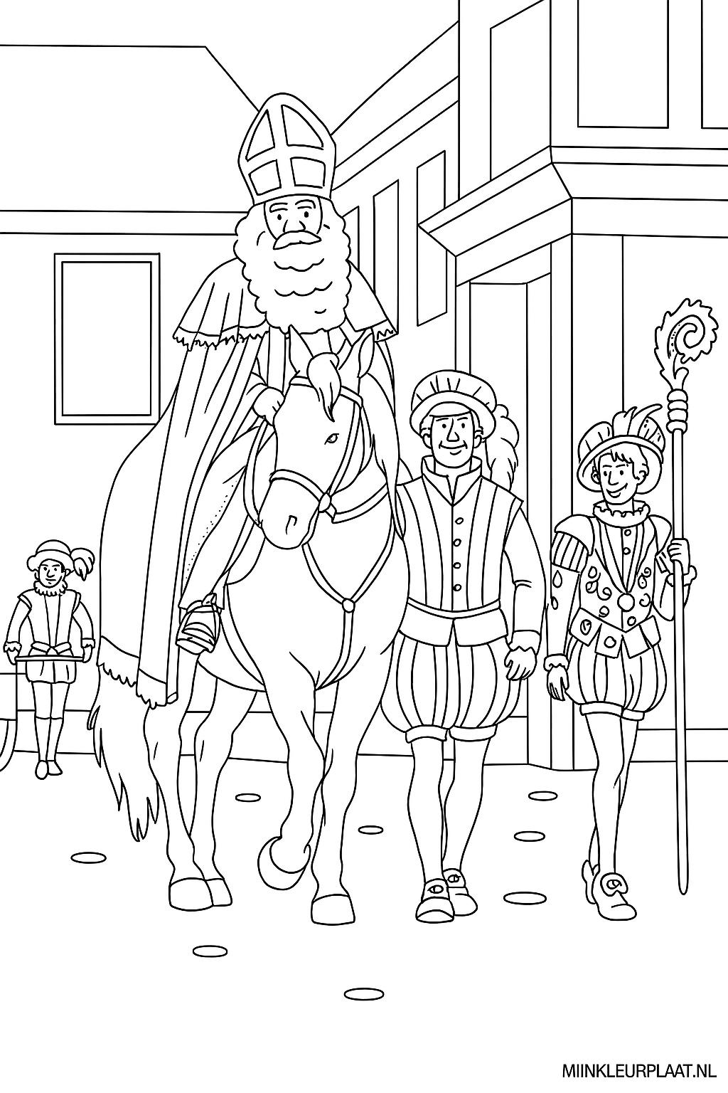 Sinterklaas Variant 1 coloring page for children