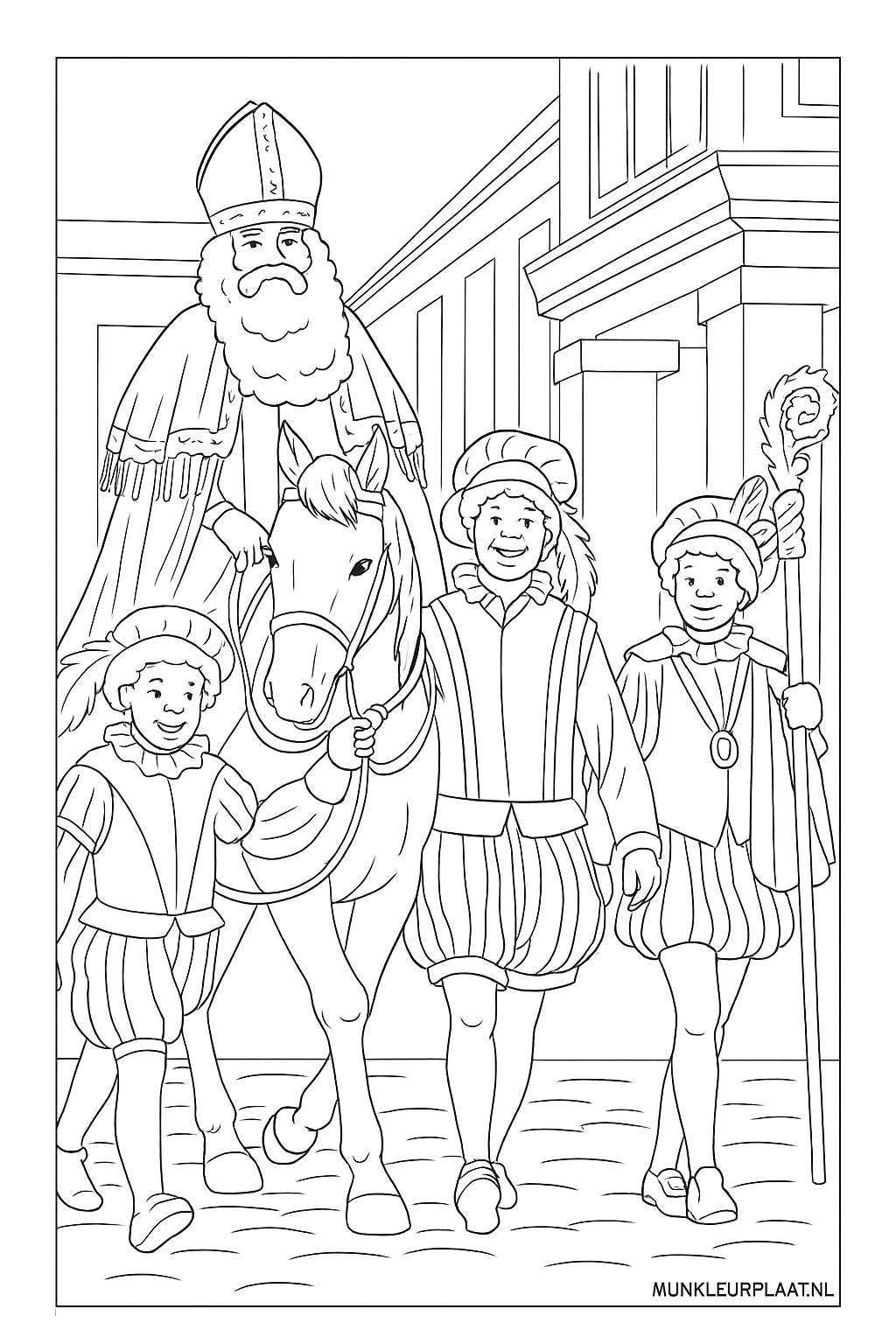Sinterklaas Variant 2 coloring page for children