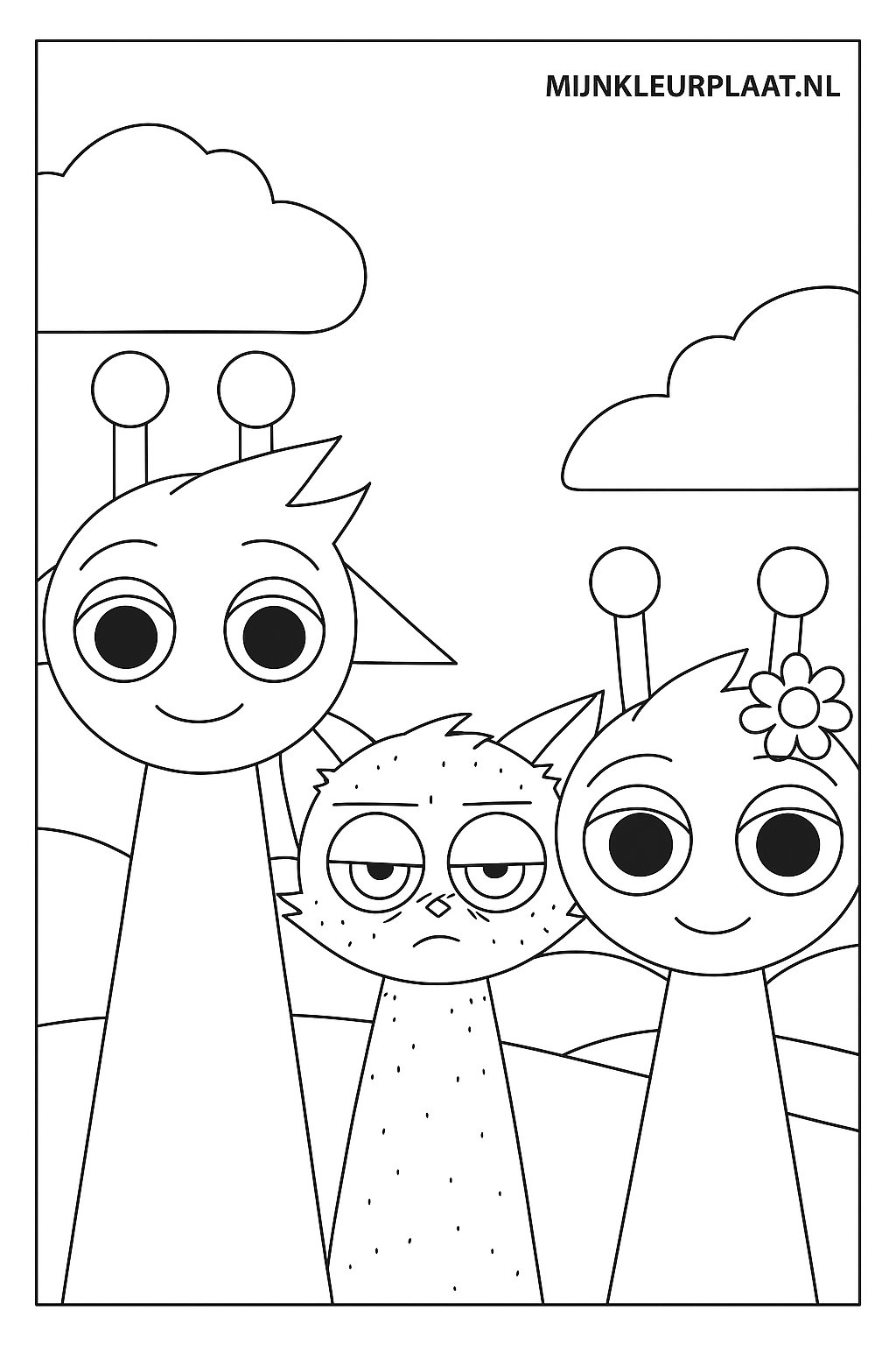 Sprunki Variant 1 coloring page for children