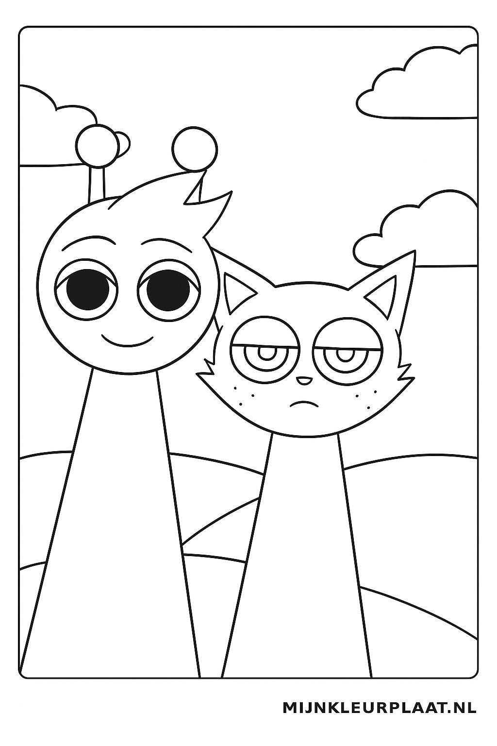 Sprunki Variant 4 coloring page for children