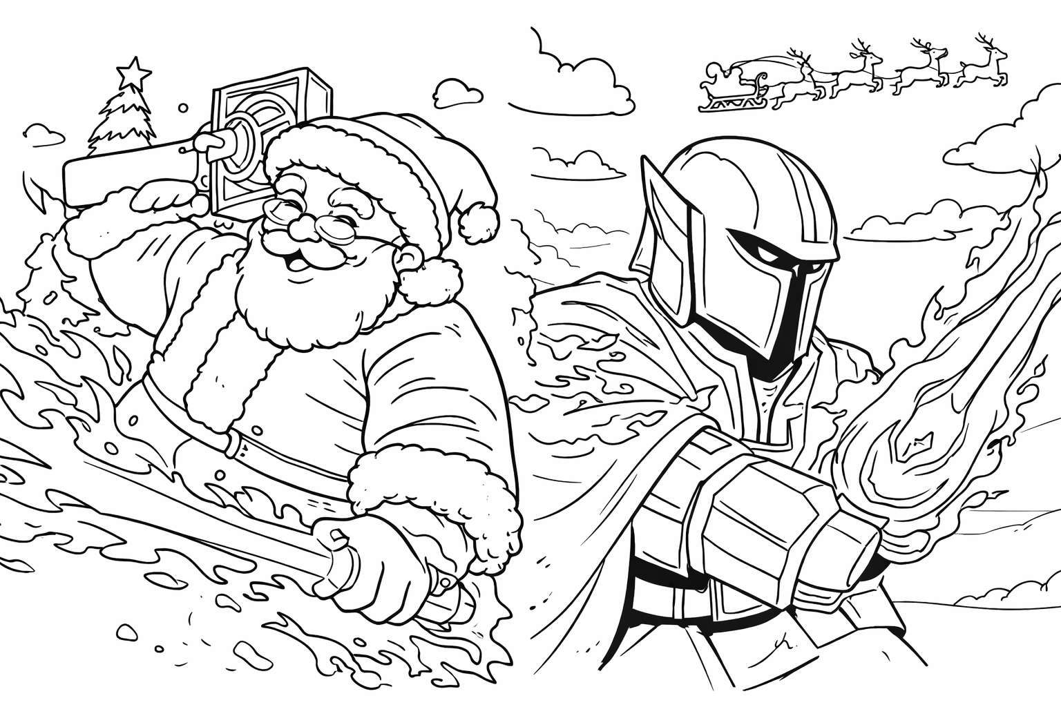 The Forge Roblox kleurplaat - zwart-wit lijntekening