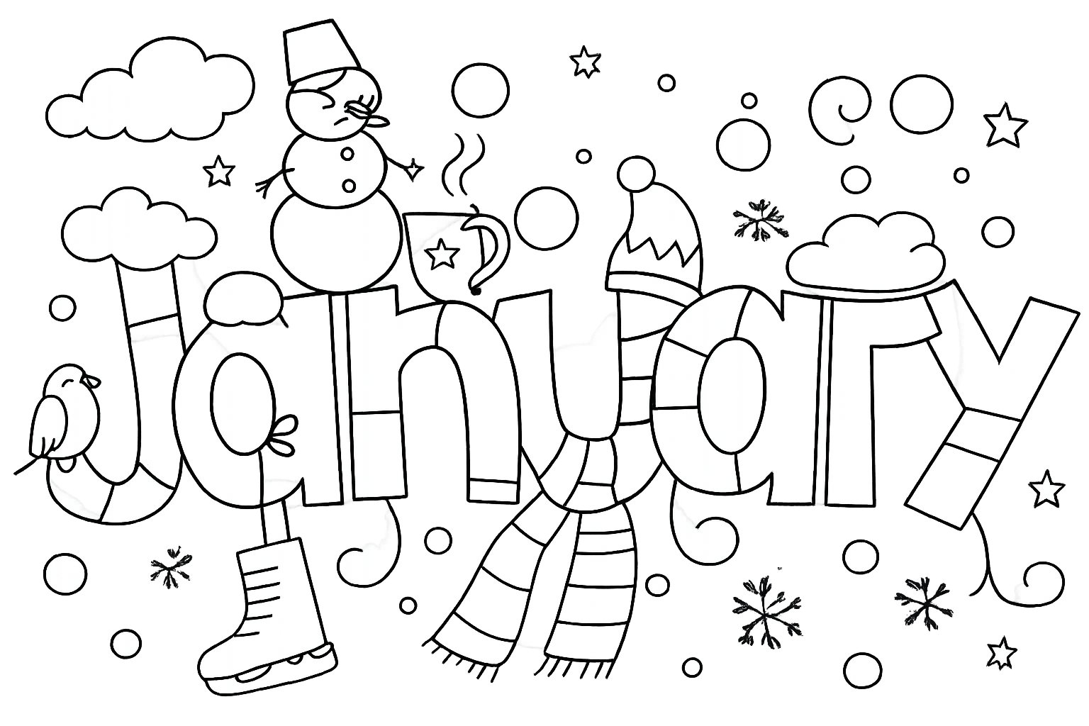 Januari kleurplaten voorbeeld