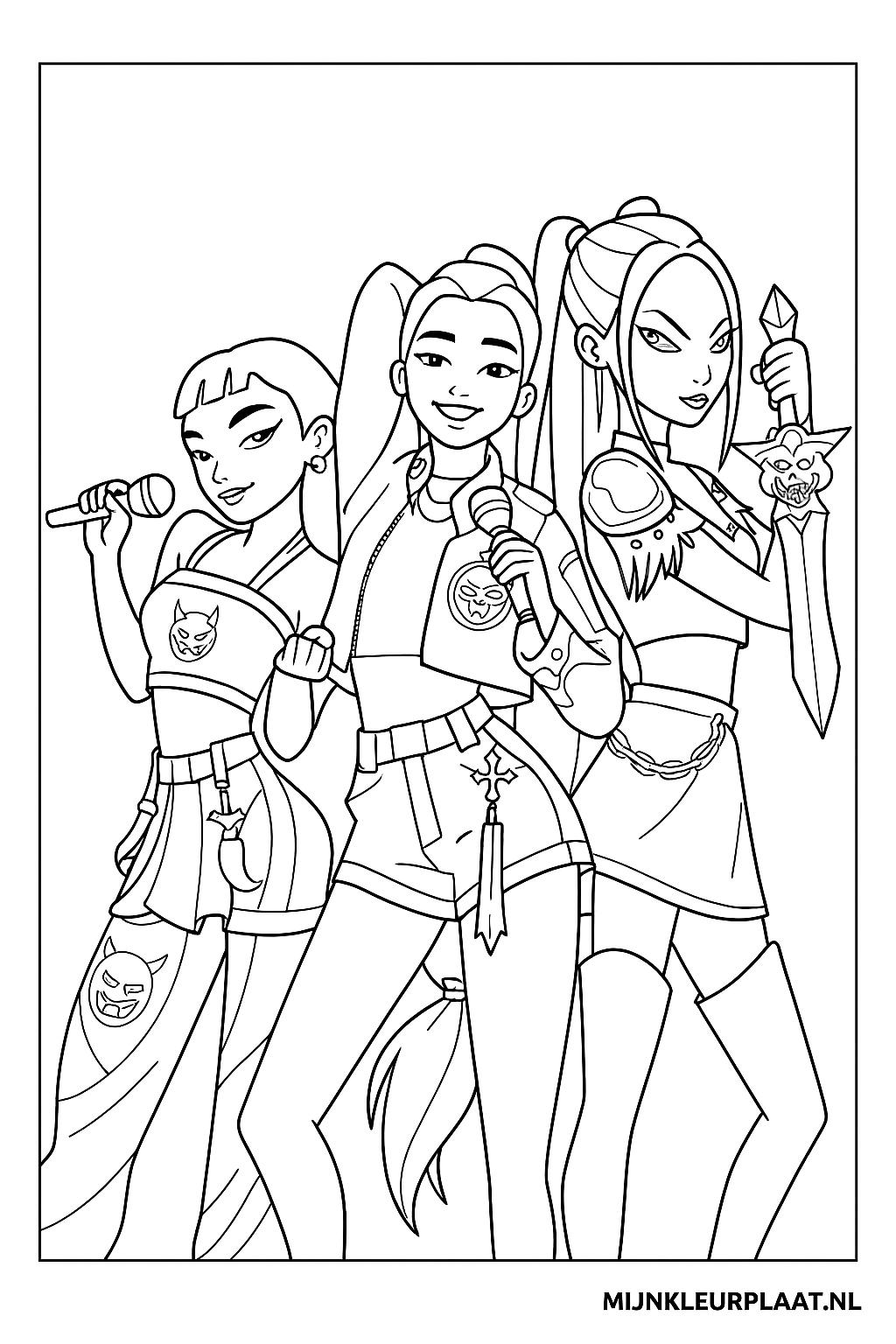 Rumi Demon Hunters Variant 3 coloring page for children