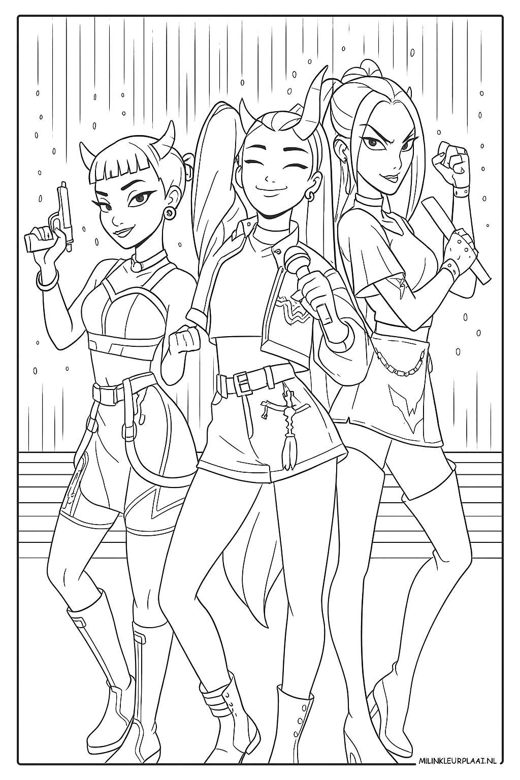 Rumi Demon Hunters Variant 4 coloring page for children