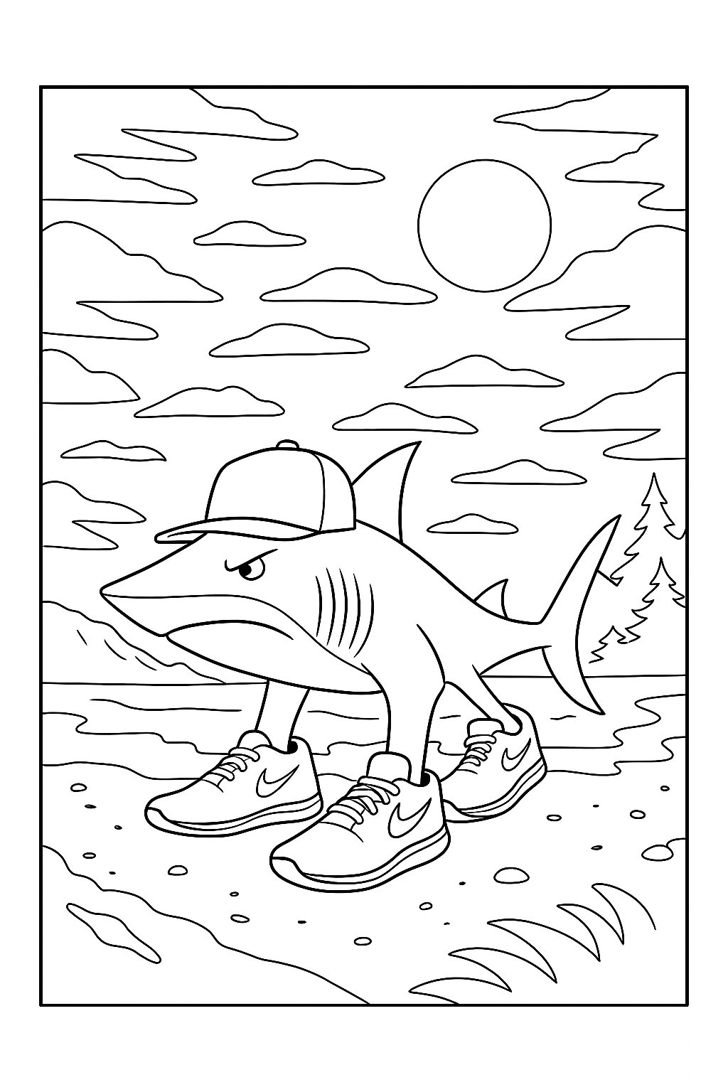 Tralalero Tralala Variant 1 coloring page for children