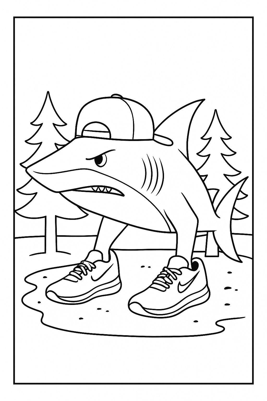 Tralalero Tralala Variant 2 coloring page for children