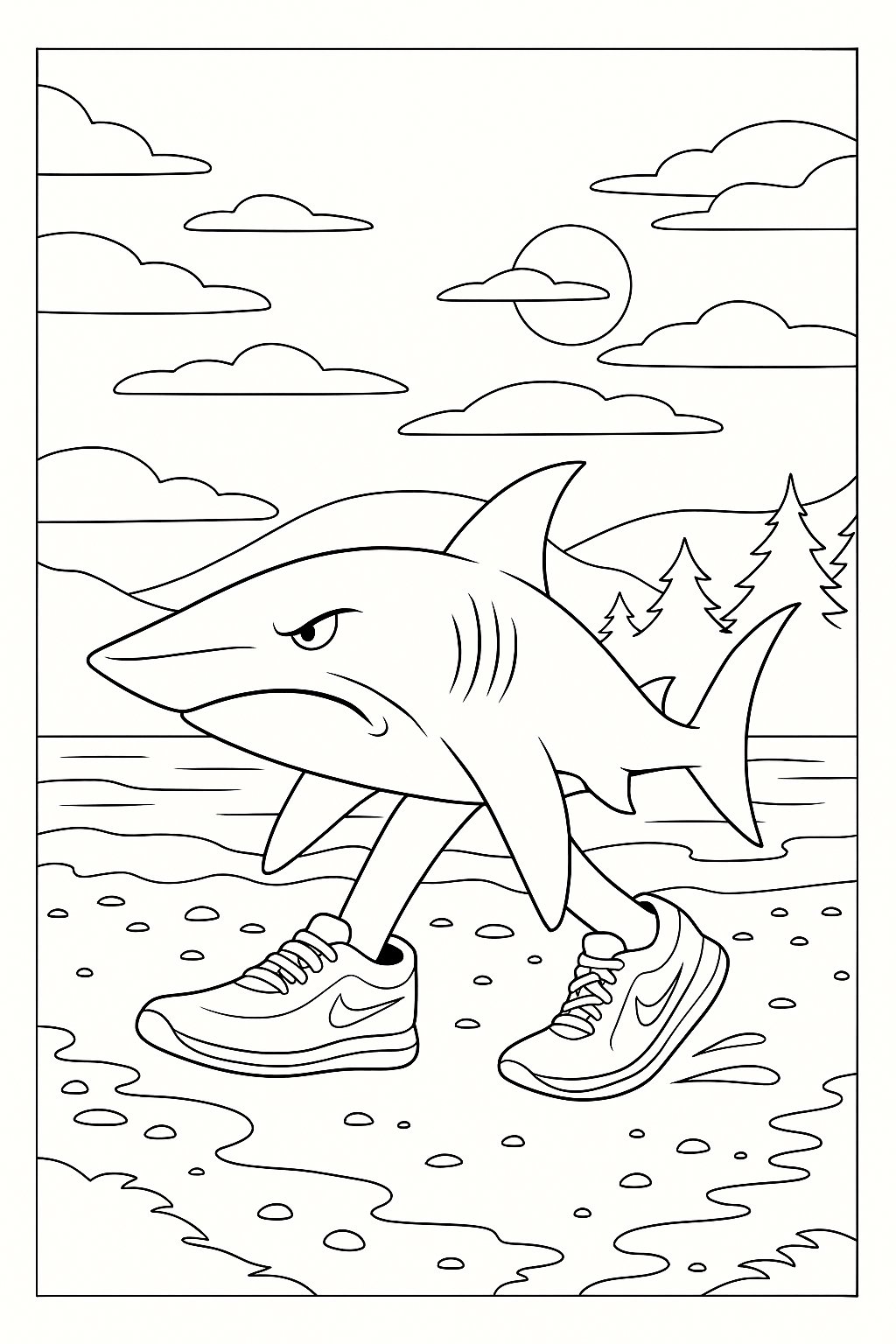 Tralalero Tralala Variant 3 coloring page for children