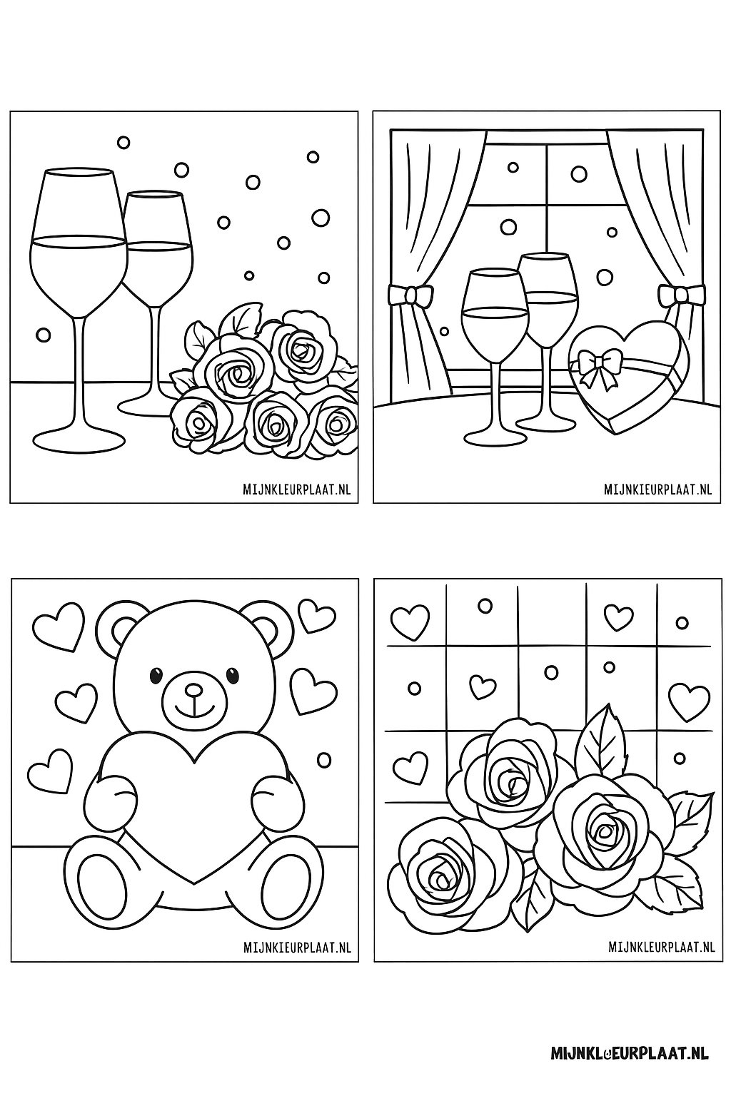 Valentijnsdag Variant 1 coloring page for children