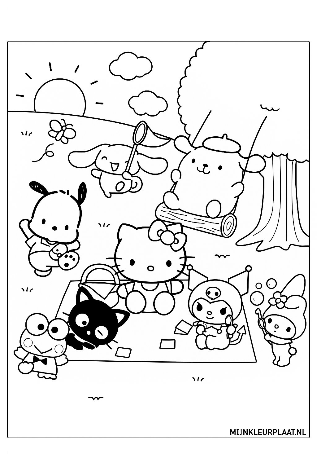 Feuille de coloriage Sanrio gratuite - Variante 4 Feuille de coloriage pour enfants