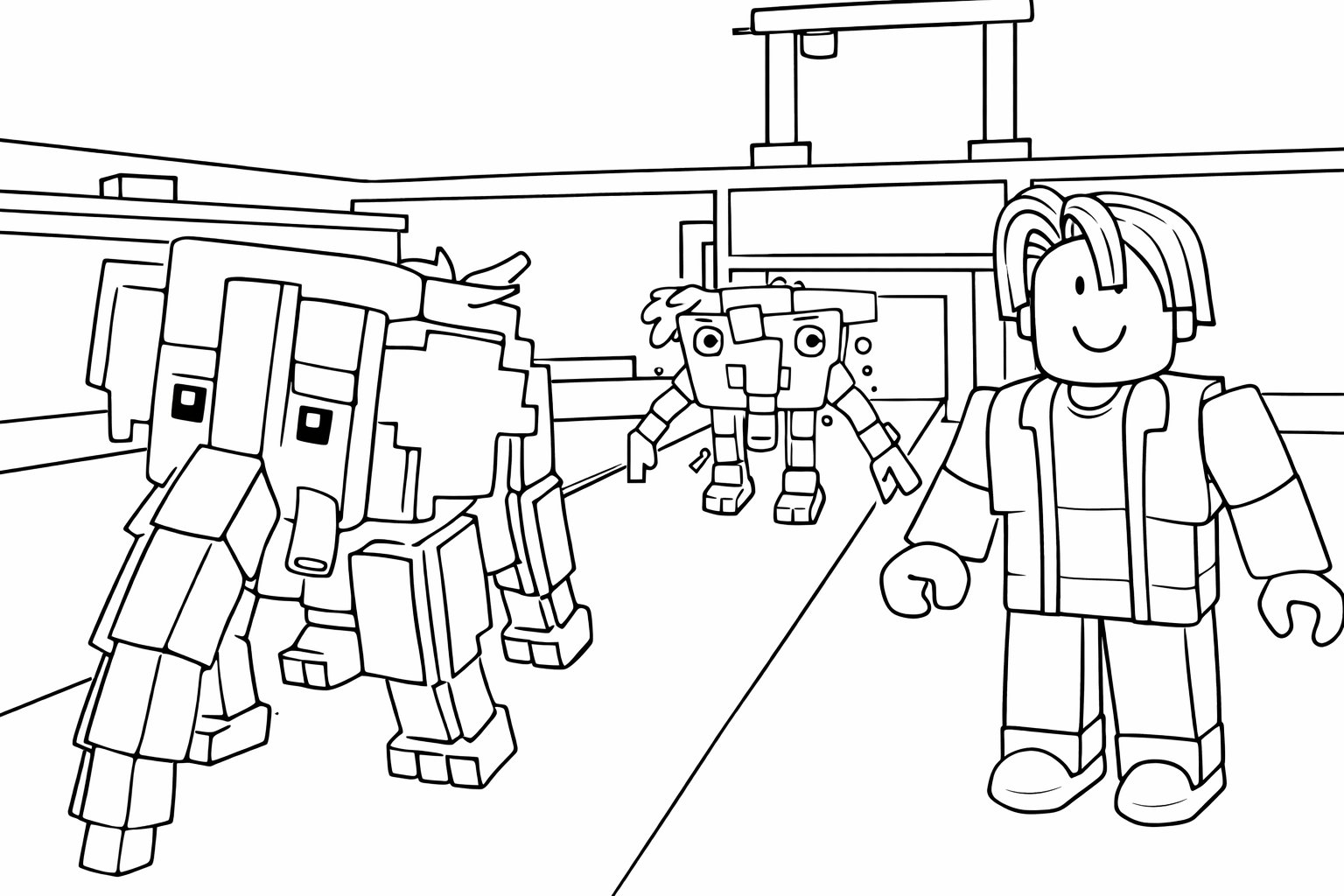 Steal a Brainrot Roblox coloring page line art