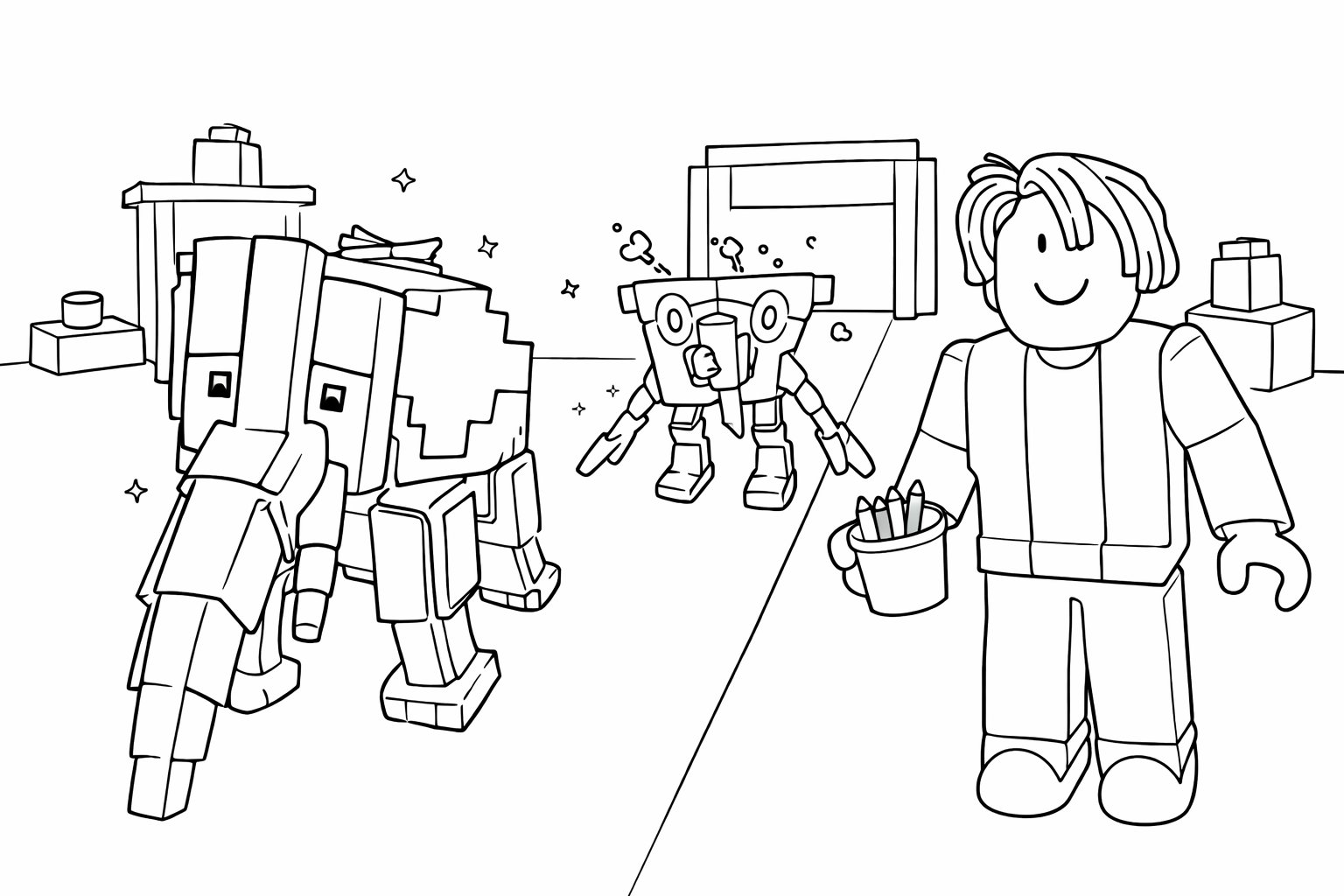 Steal a Brainrot Roblox coloring page line art