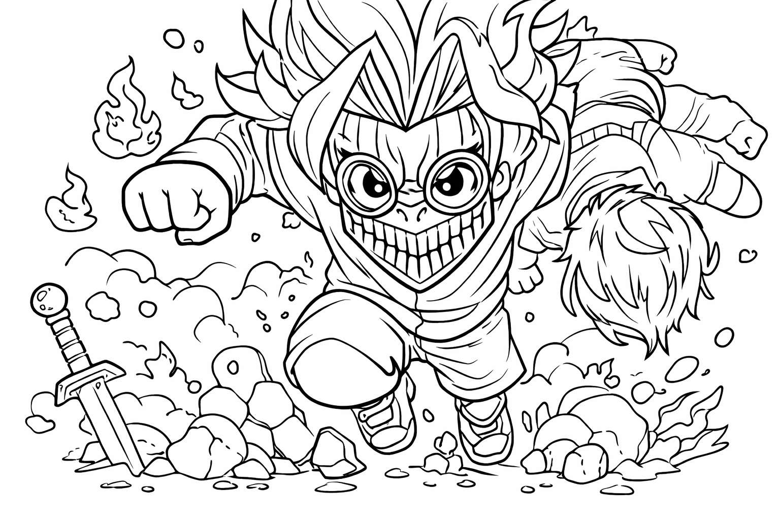 Coloriage Anime Vanguards dessin au trait