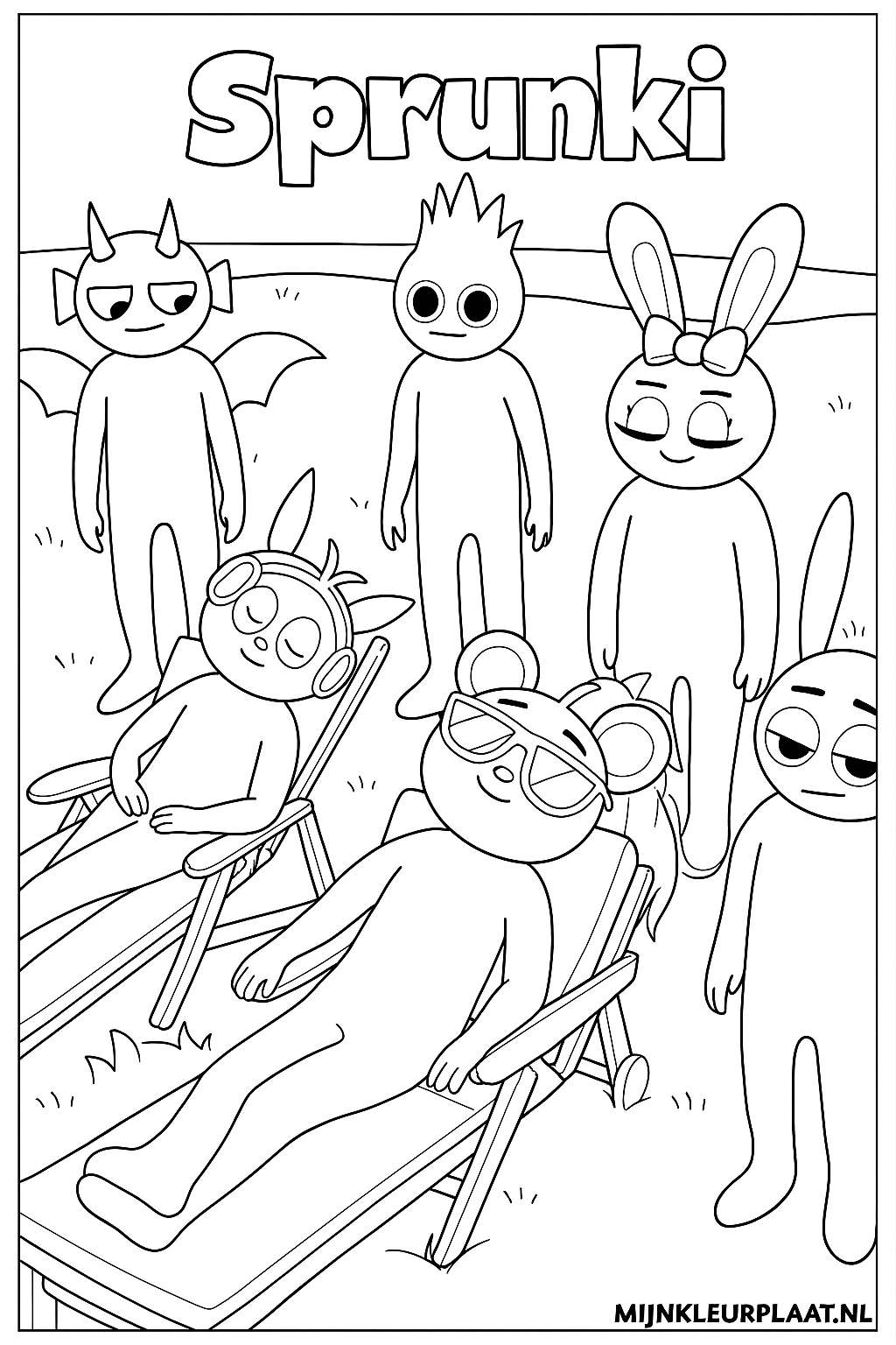 Sprunki Variant 1 coloring page for children