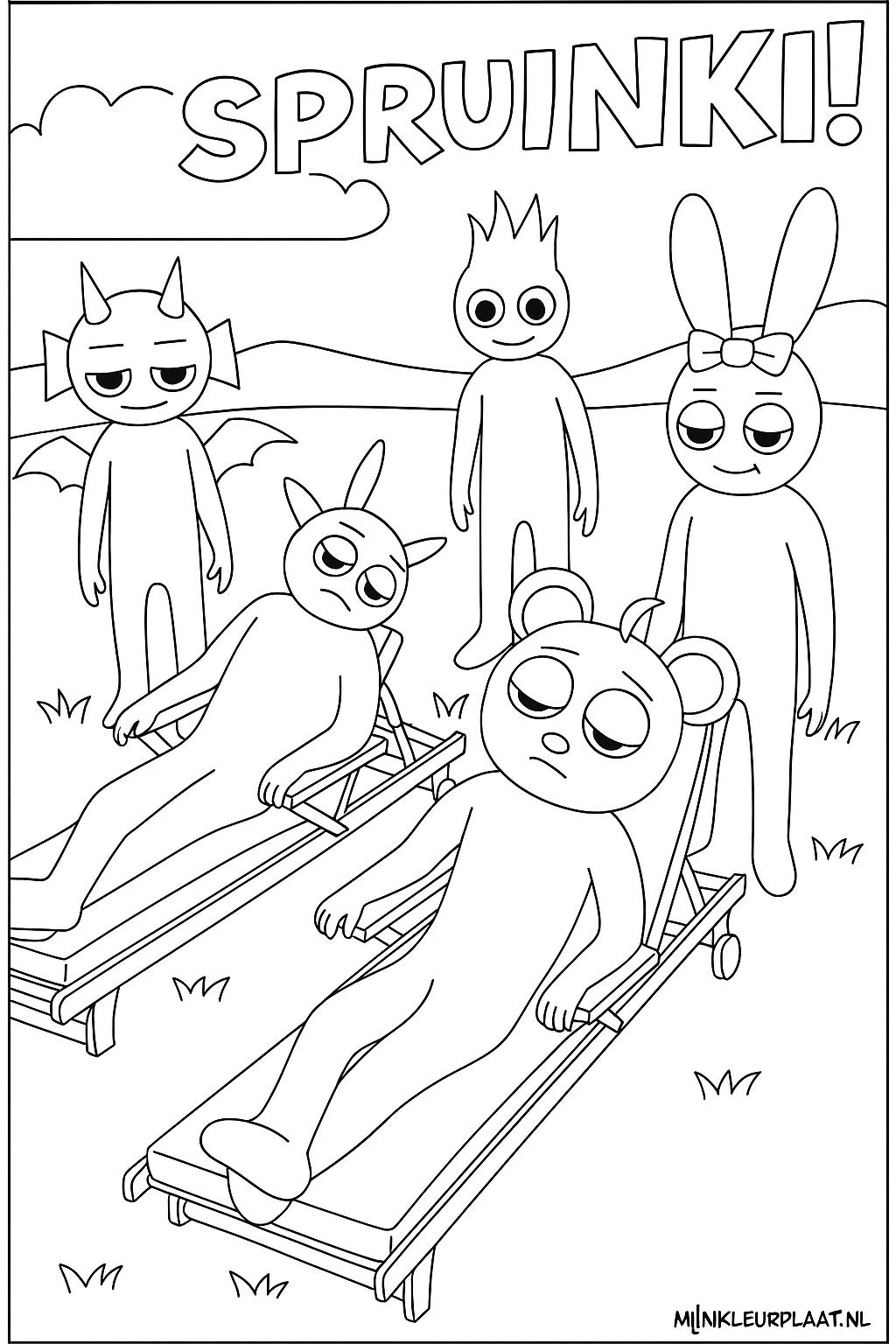 Sprunki Variant 2 coloring page for children