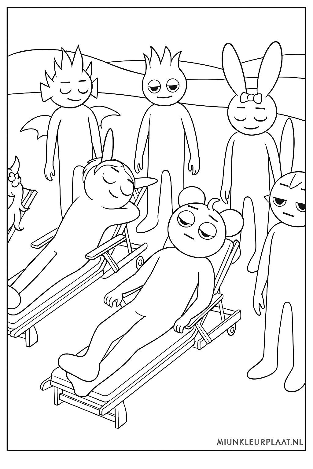 Sprunki Variant 3 coloring page for children