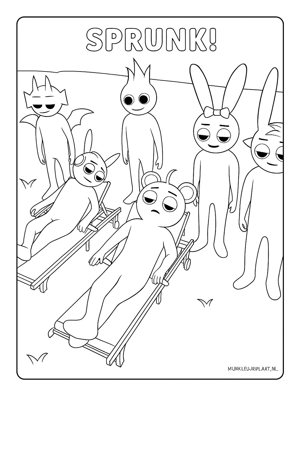 Sprunki Variant 4 coloring page for children