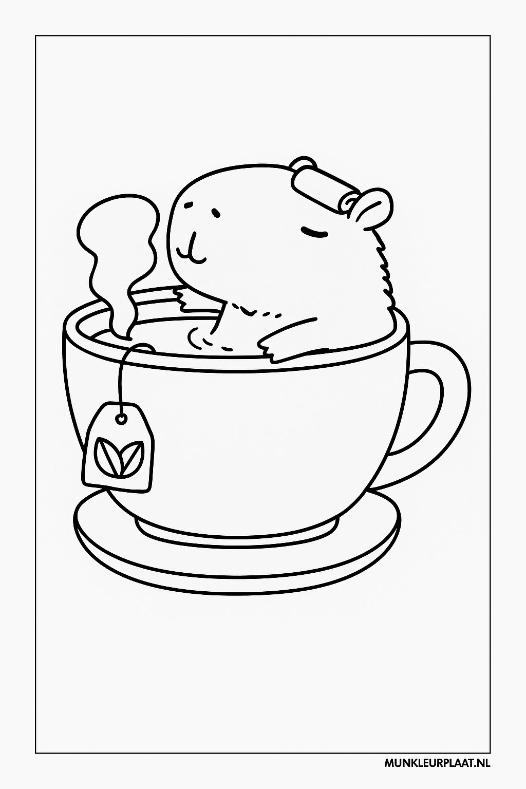 Feuille de coloriage gratuite Capybara - Variante 3 Feuille de coloriage pour enfants
