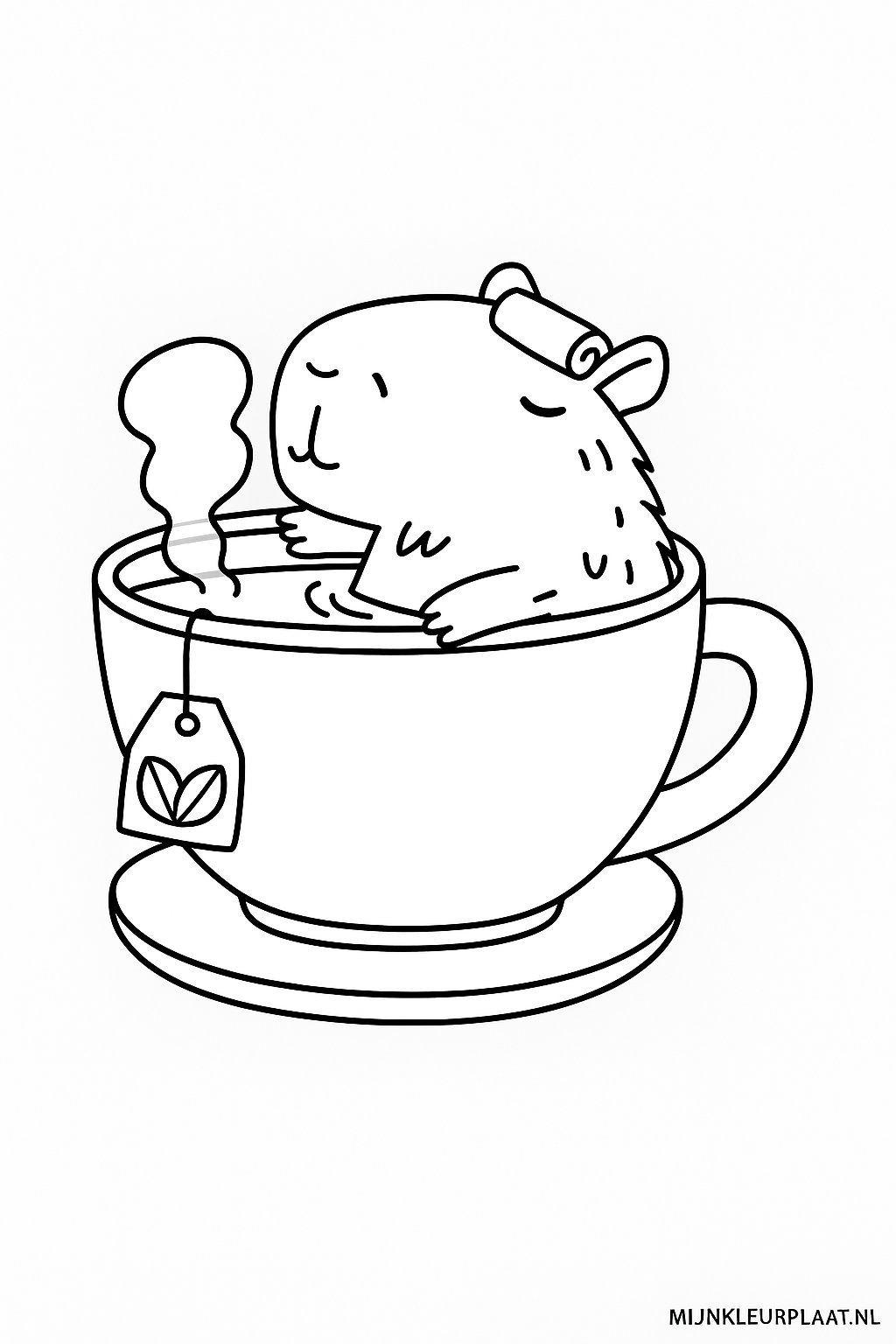 Feuille de coloriage gratuite Capybara - Variante 4 Feuille de coloriage pour enfants