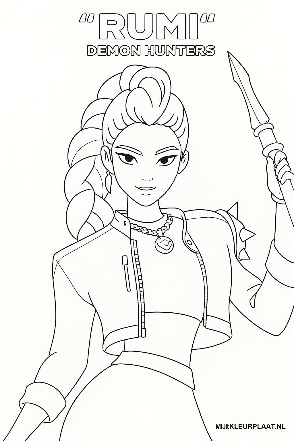 Free Rumi Demon Hunters Coloring Page - Variant 1 - Kids Coloring Page