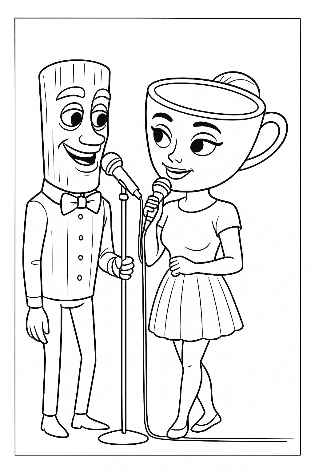 Tung Tung Tung Sahur Variant 3 coloring page for children