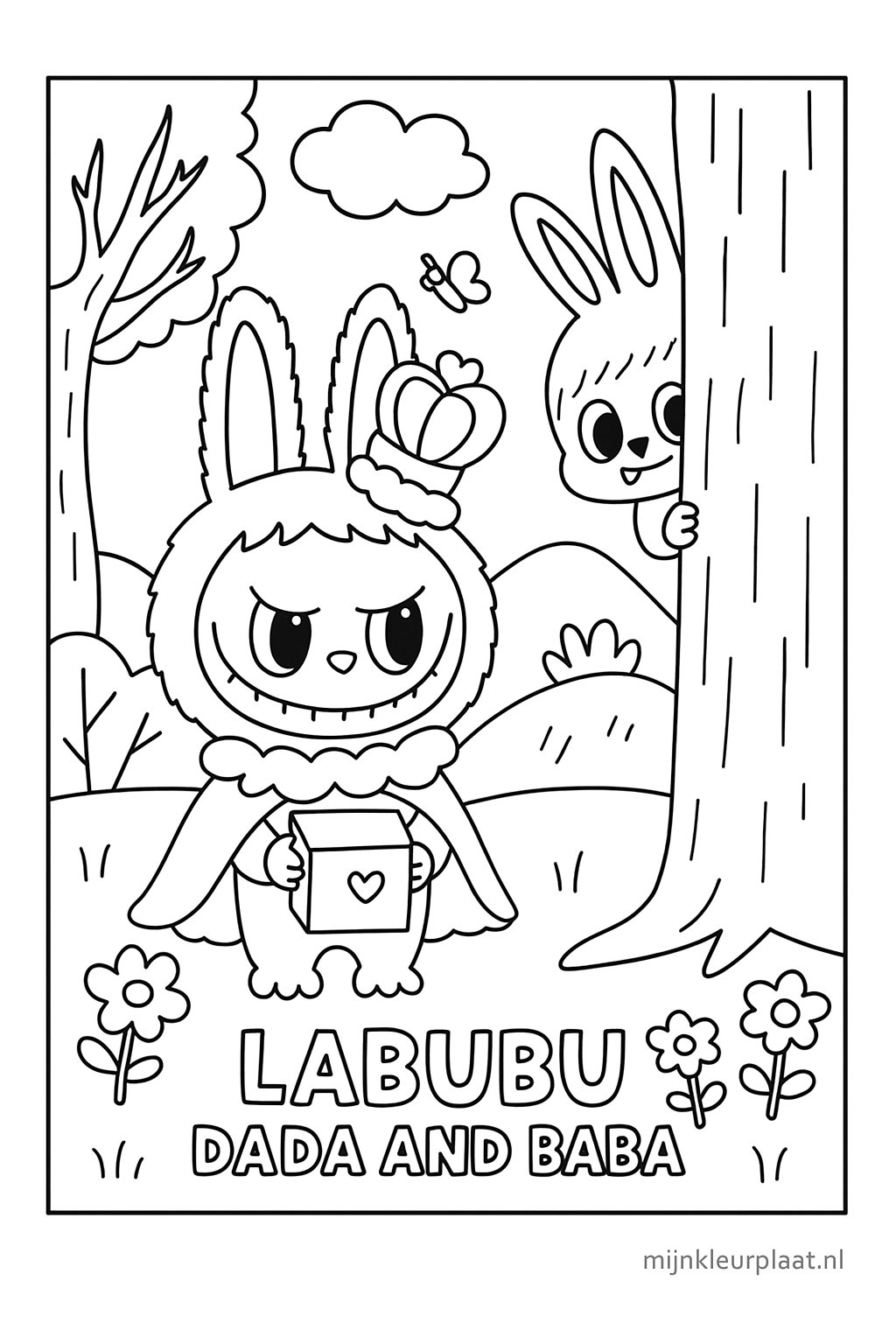 Labubu Dada And Baba Variant 1 coloring page for children