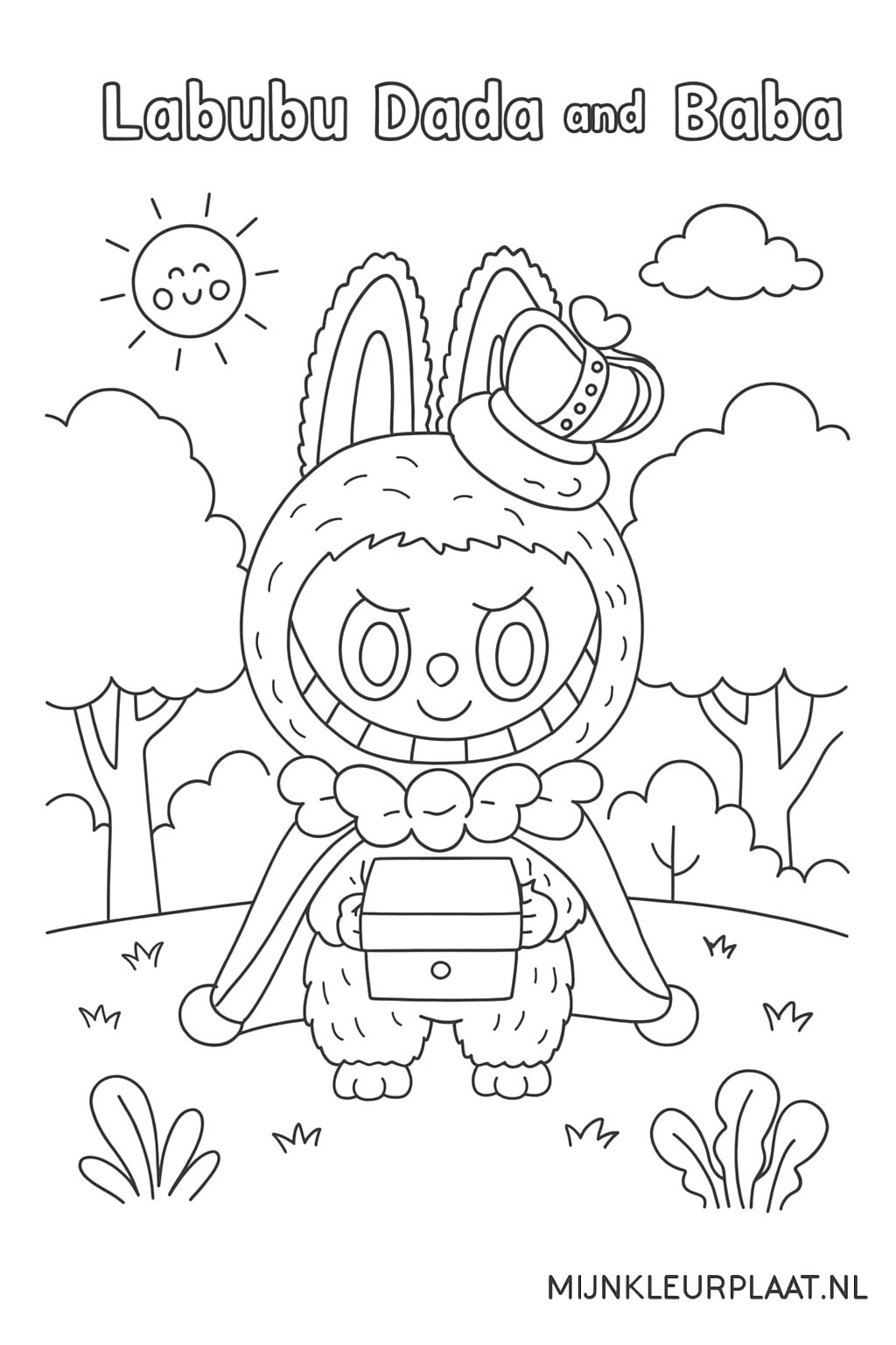 Labubu Dada And Baba Variant 4 coloring page for children