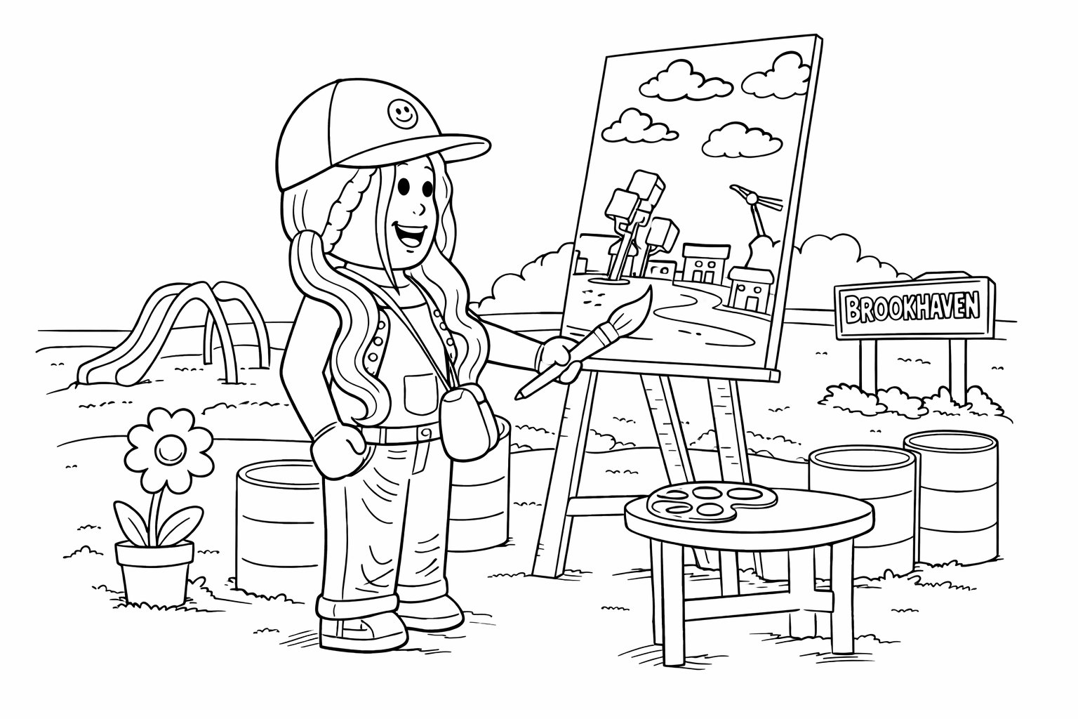 Brookhaven coloring page line art